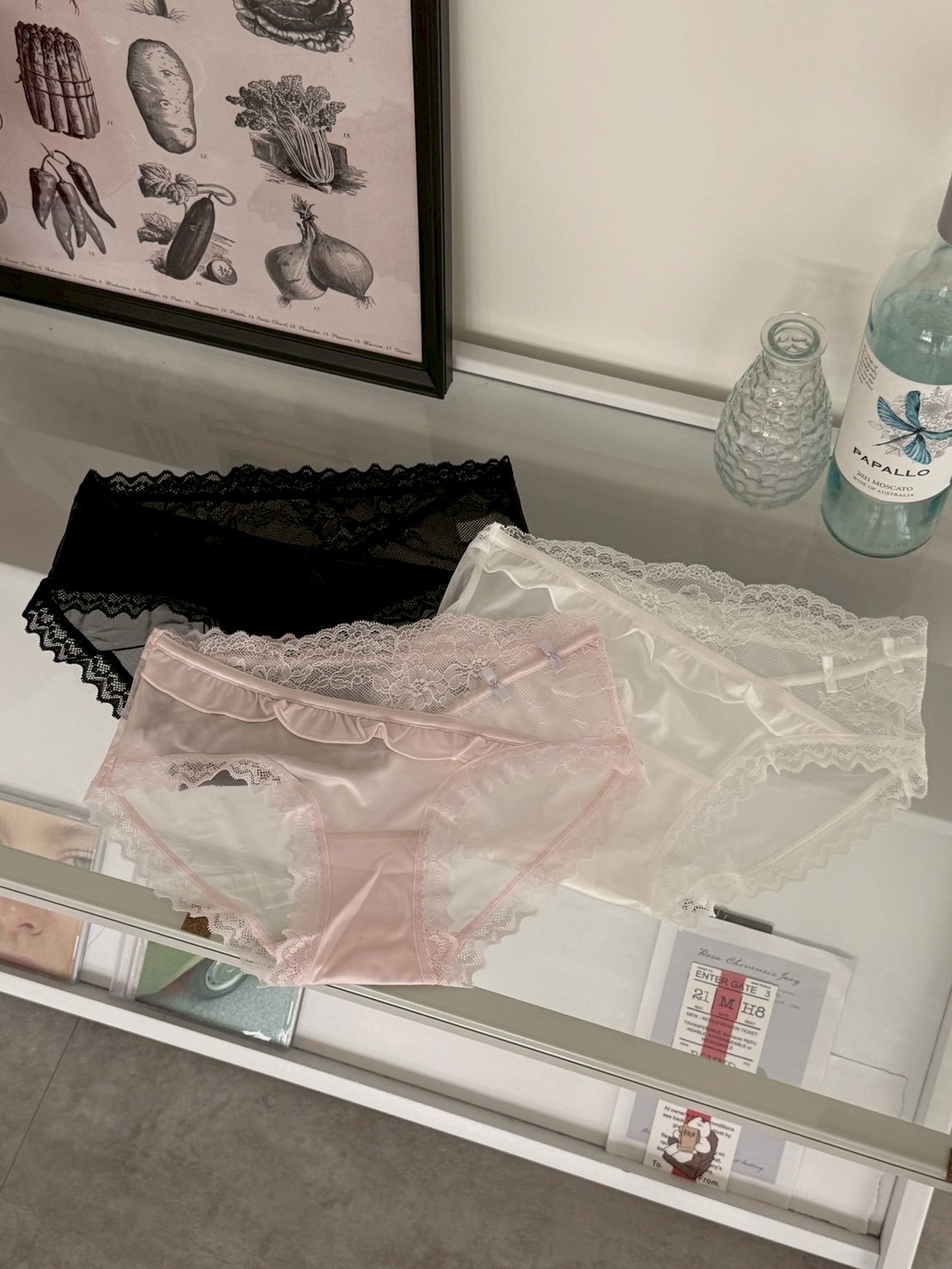 公主日記 復古法式緞面蕾絲小褲3colors