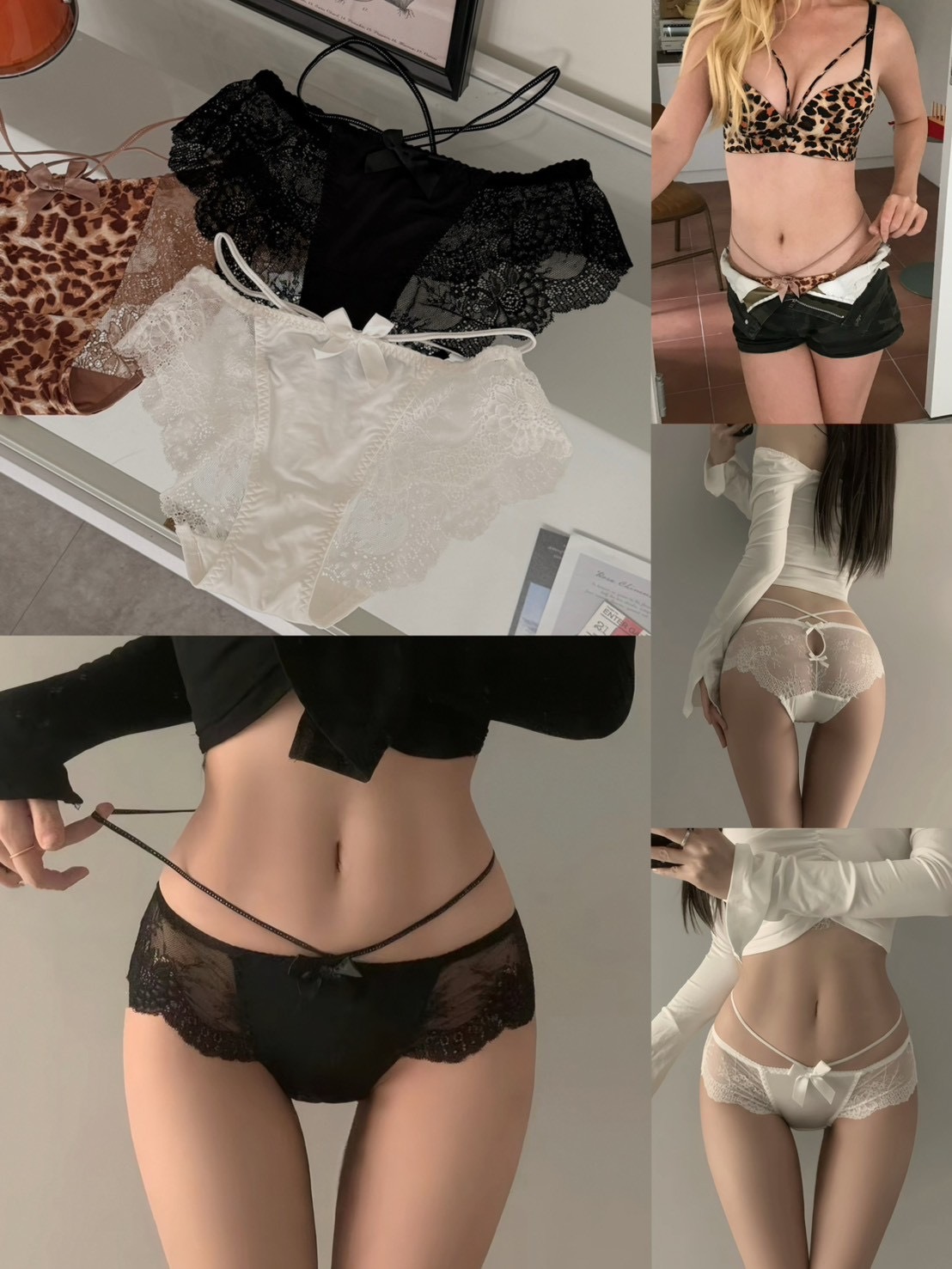 媽咪級別🌶️ 純欲細帶 蕾絲鏤空中低腰小褲 3colors