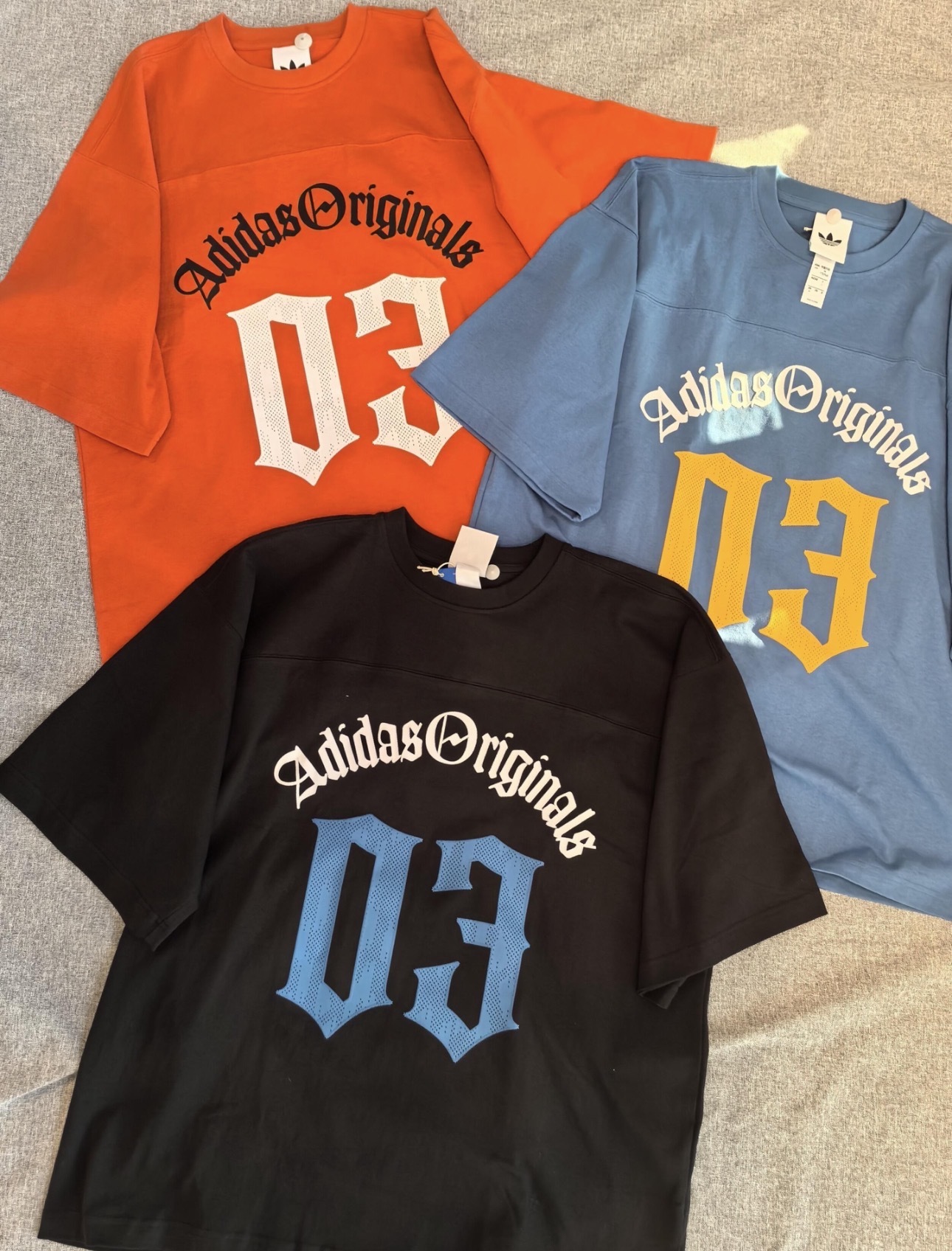 Adidas Original OG 歌德字 異材質 拼接 美式 短T 黑KT3039/藍KT3040/橘KT0407