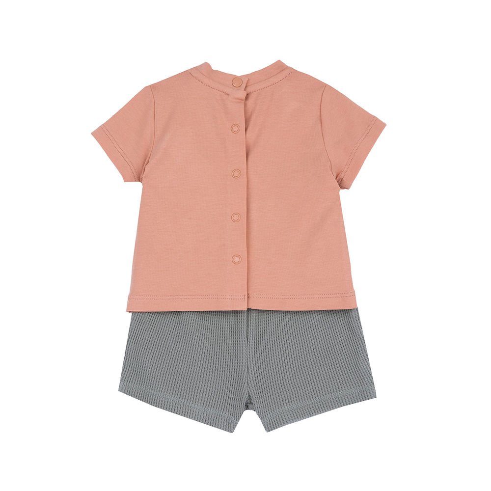 精選可愛動物園-獅子印圖短袖套裝 C