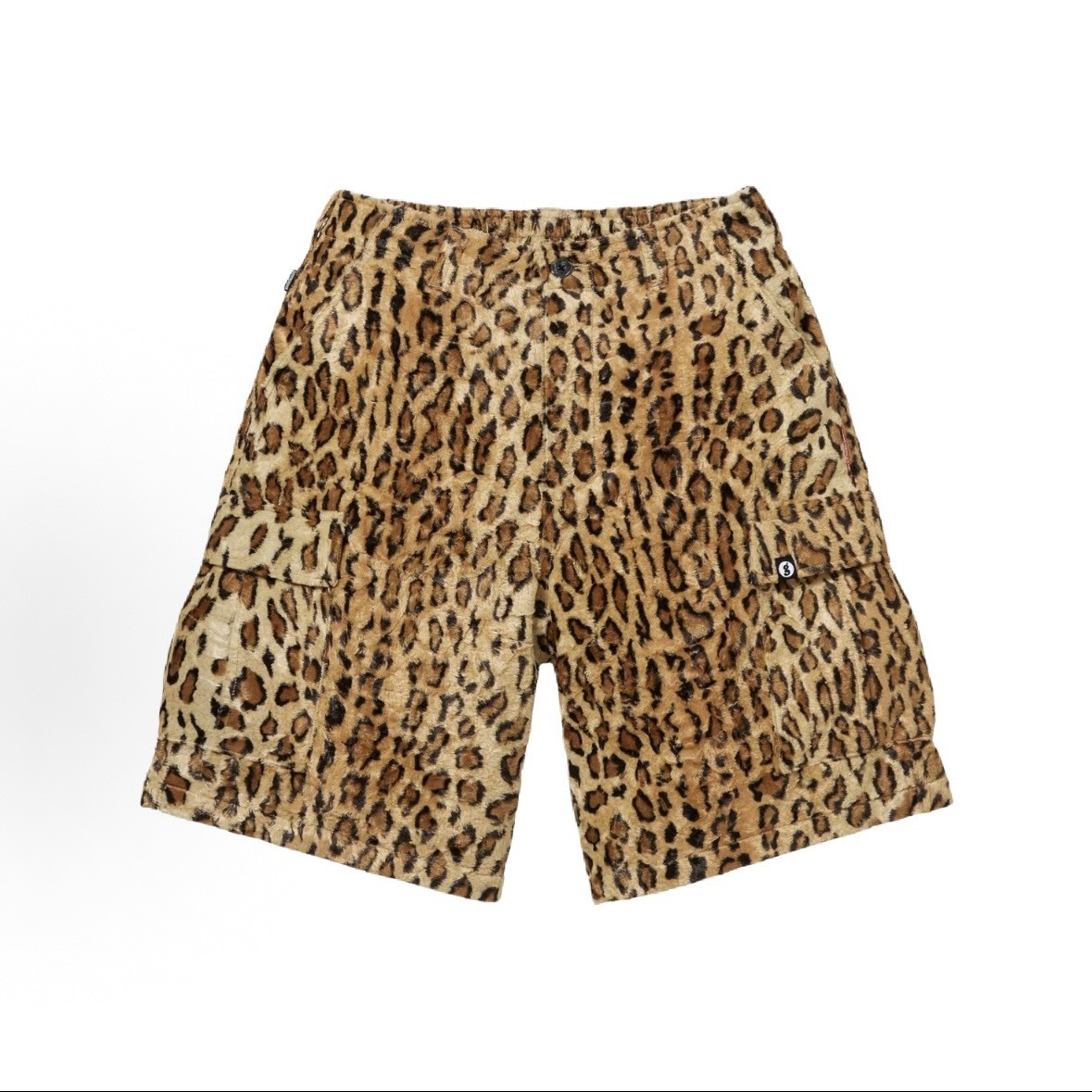 【Focus Store】現貨秒發 GOODENOUGH x Supreme SS25 Crushed Rayon Pile Cargo Short "Leopard" 豹紋工裝短褲