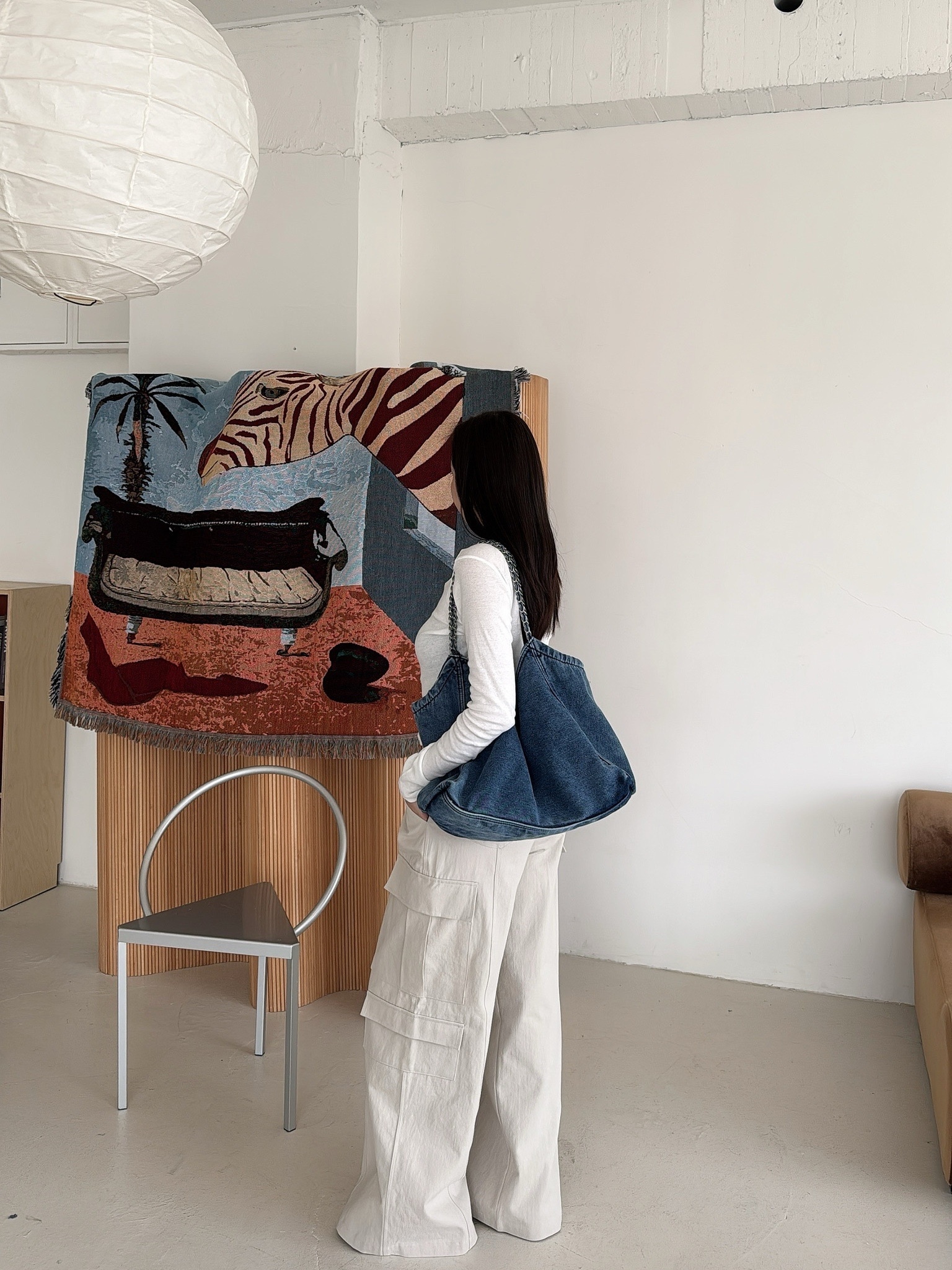 E08 鏈條牛仔包包 (牛仔藍)