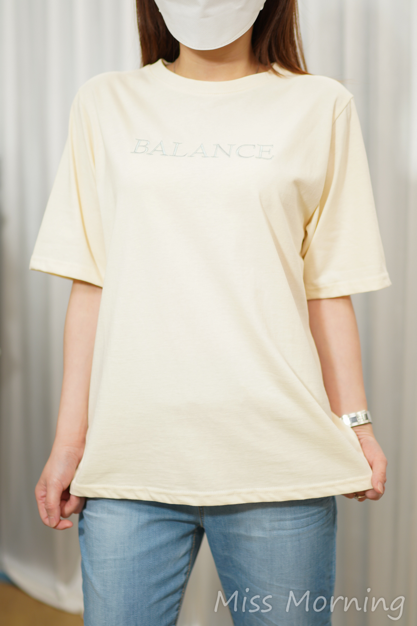 撞色刺繡字上衣(15150)