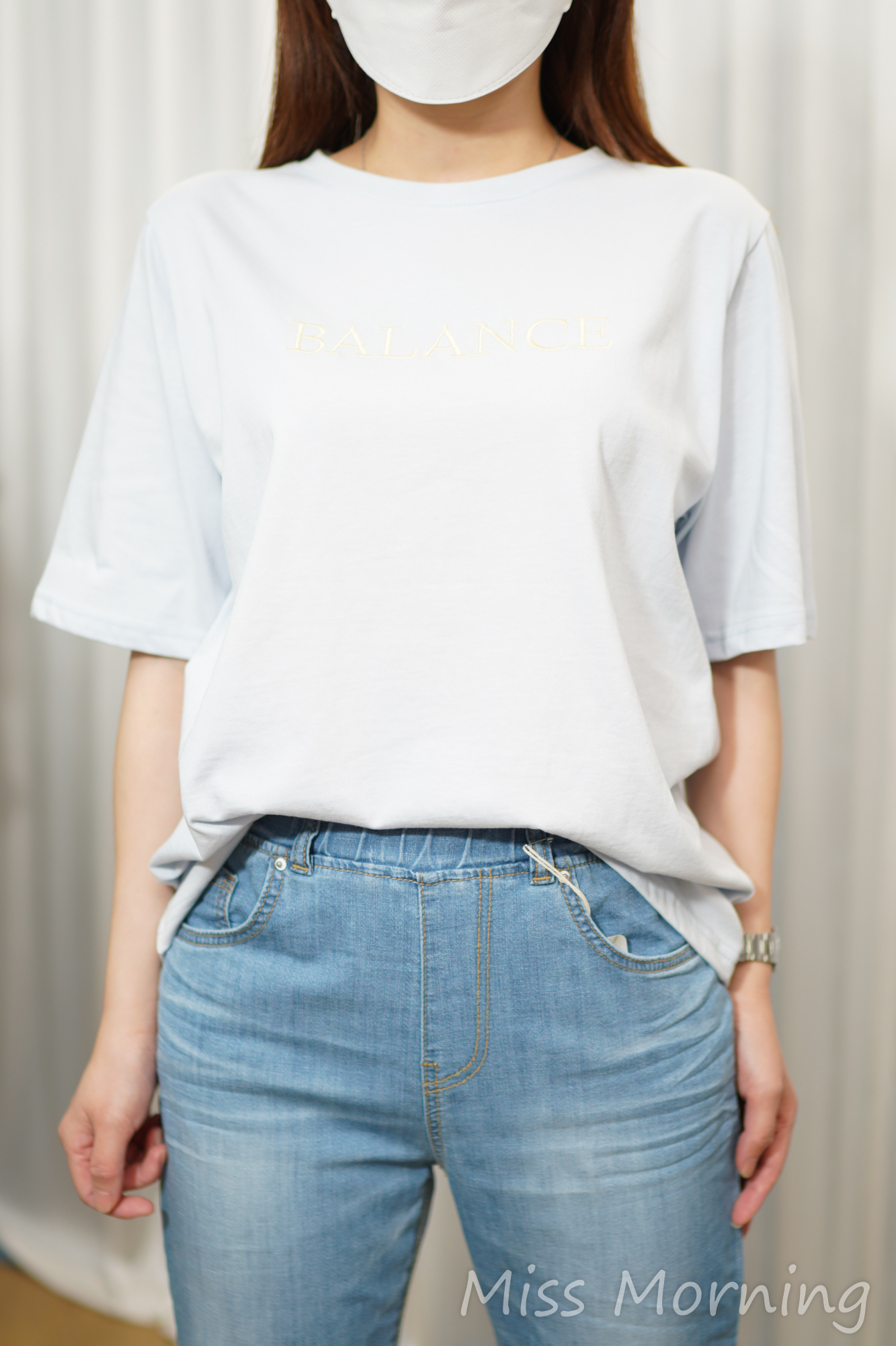 撞色刺繡字上衣(15150)