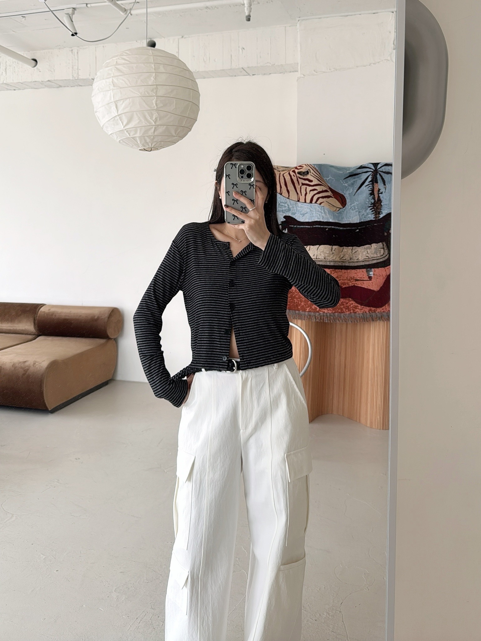 E06 (版型超好)工裝長褲(白/米)