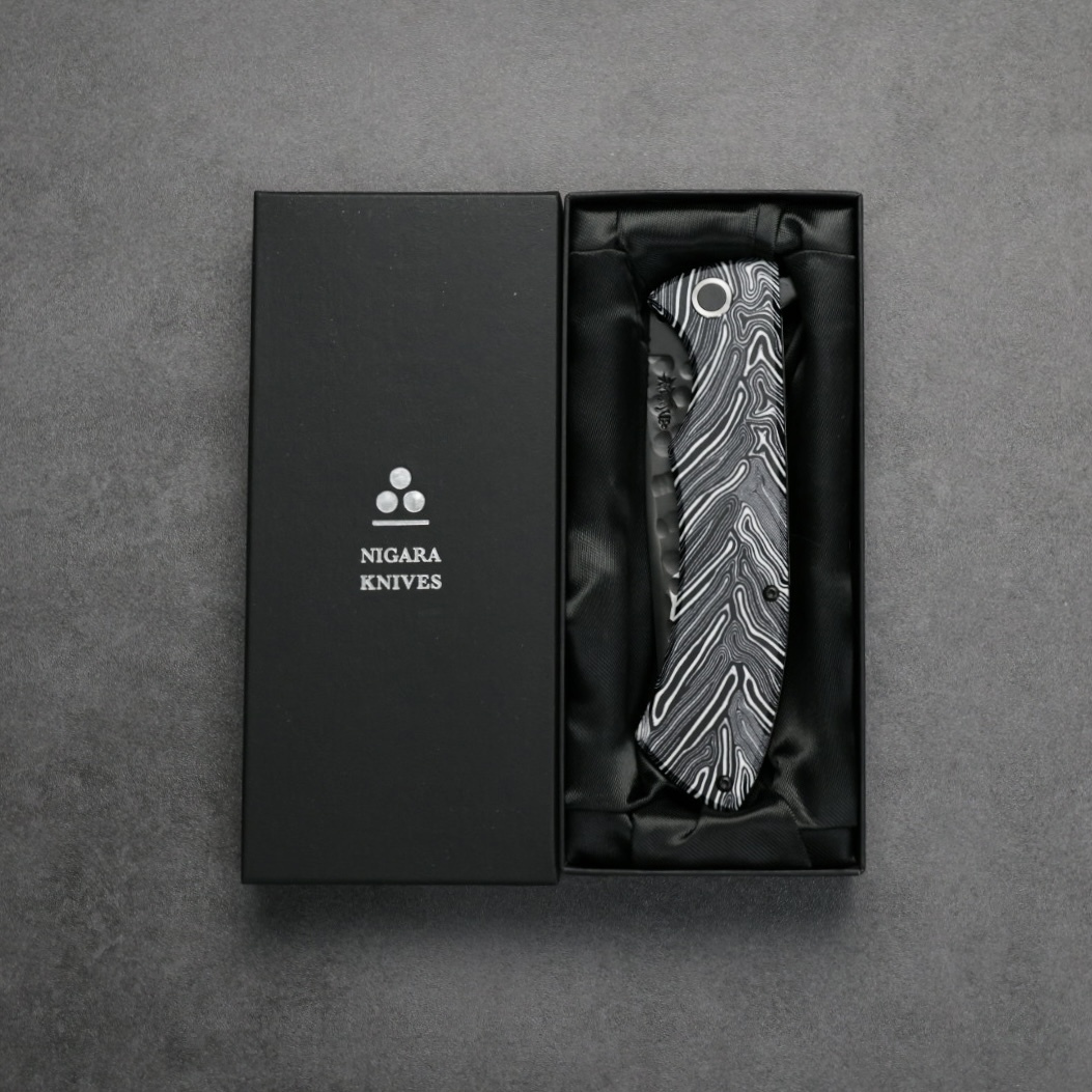 二唐刃物 折疊刀 SG2粉末HSS鋼 黑打鎚目