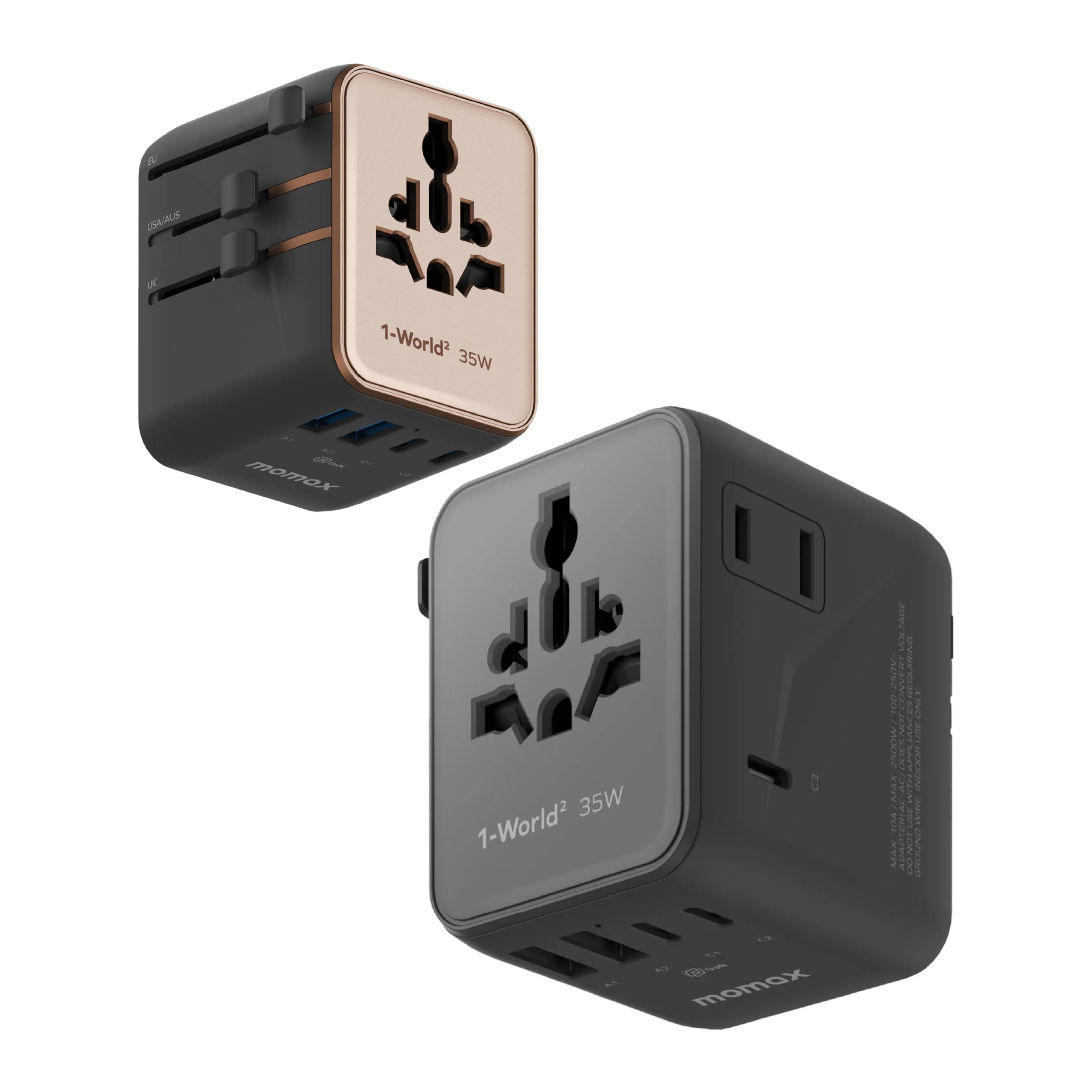 Momax 1-World² 35W GaN 通用旅行轉插