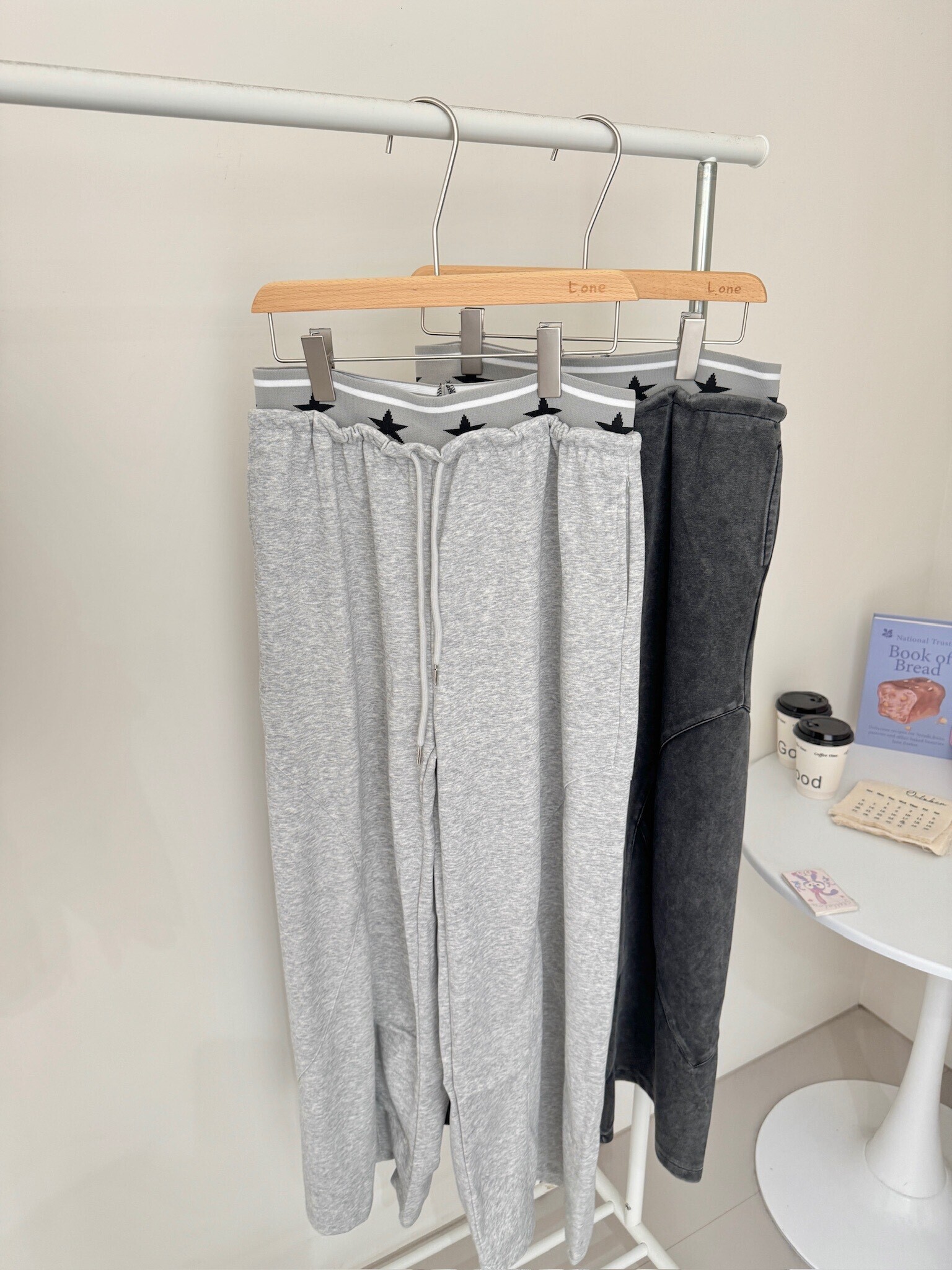 街頭感星星腰頭繭形棉褲