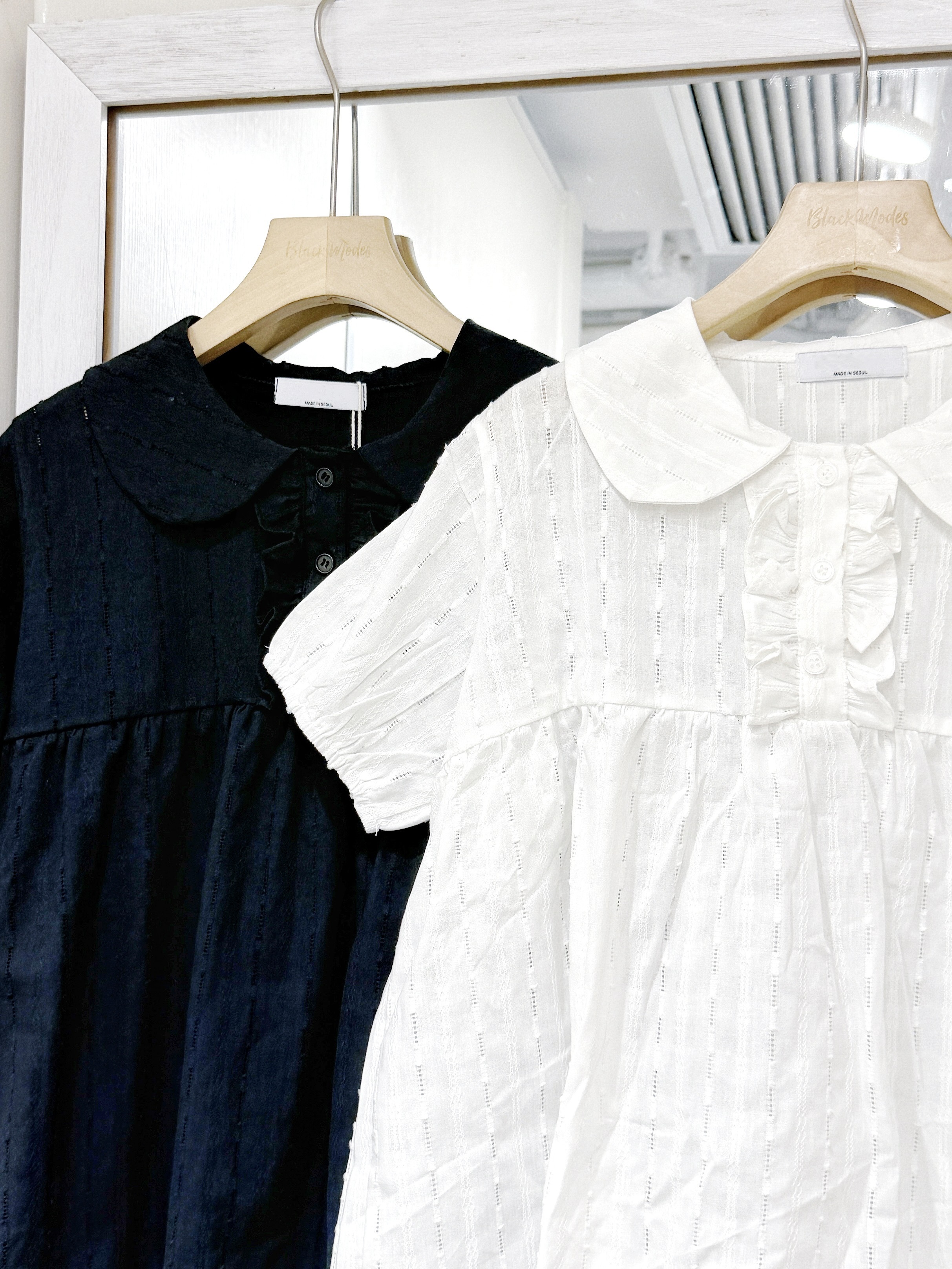 T1382｜元氣滿滿♡̴⟡.˚娃娃領ruffle鈕扣短袖恤衫上衣❤︎₊ ⊹