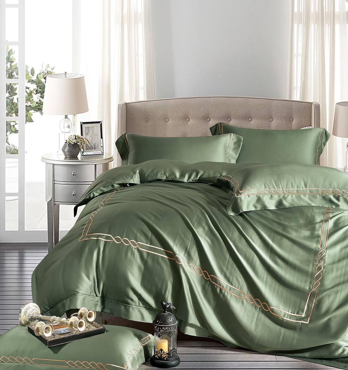 直播限定|100%60支天絲刺繡素面款