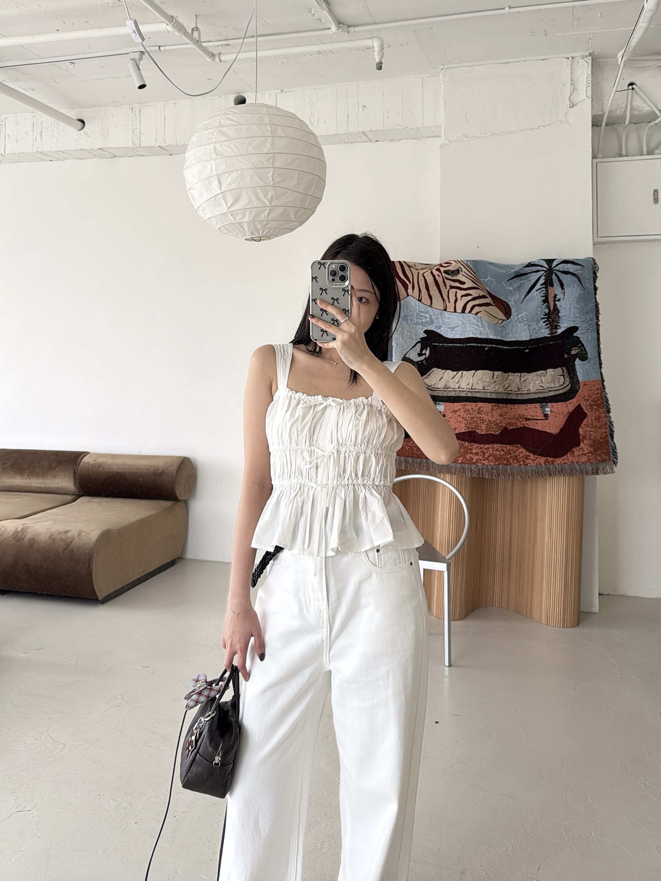 E13 皺皺背心 (黑/白/紅)