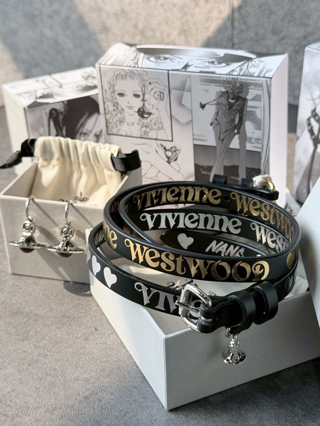 Vivienne Westwood x NANA 聯名限定 Choker 字體Logo愛心頸鏈 項鍊 項圈 黑銀/黑金
