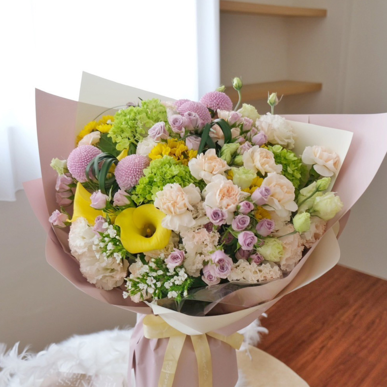 鮮花花束 / 圓滿 裸粉紫
