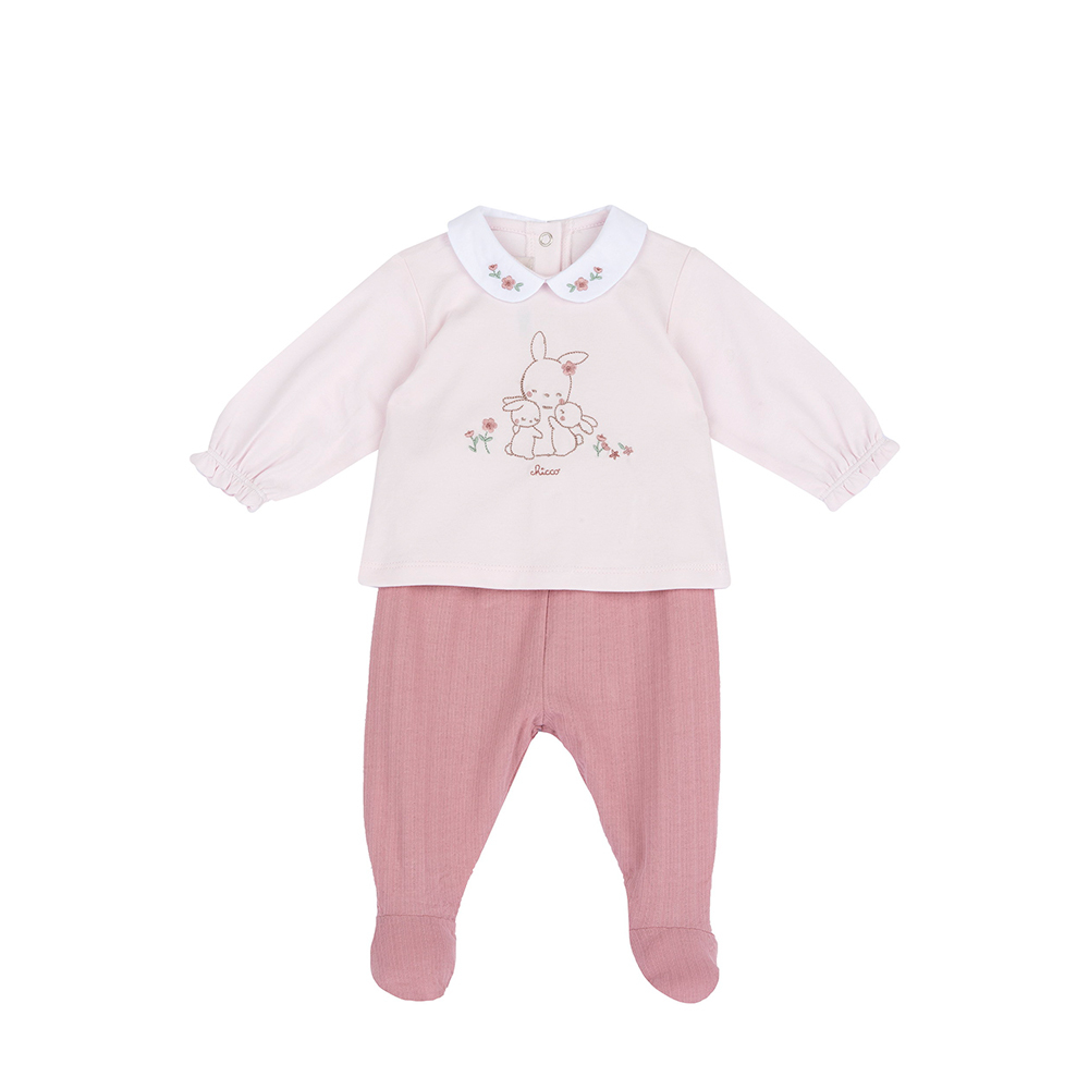 花園派對-有領長袖+連腳褲套裝 C