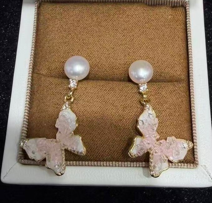 HKAG0412-060 蝴蝶珍珠耳環 (A60)