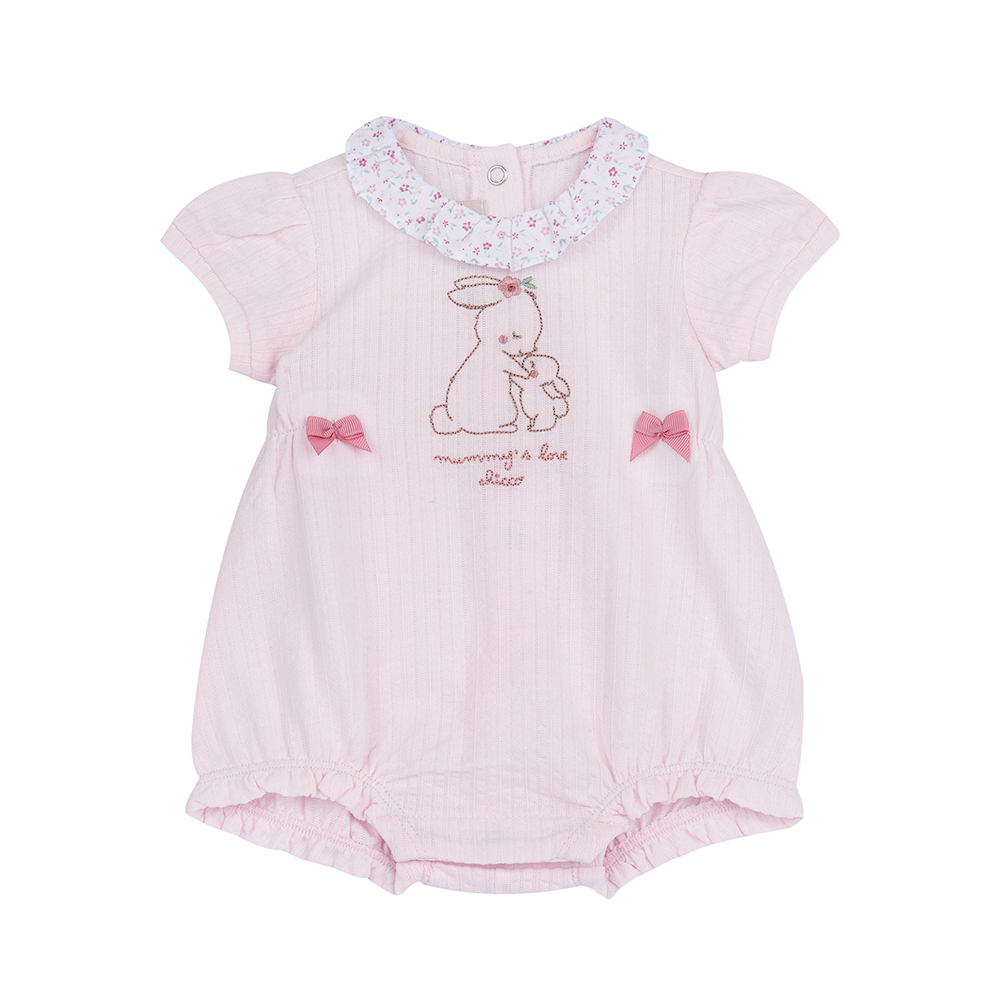 花園派對-花朵荷葉領短袖兔裝