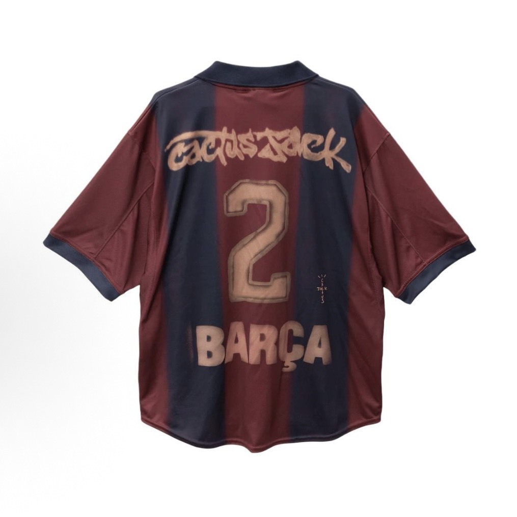 【代購】Travis Scott × Barcelona × Nike SS25  復古足球衣｜隊徽設計｜男女同款