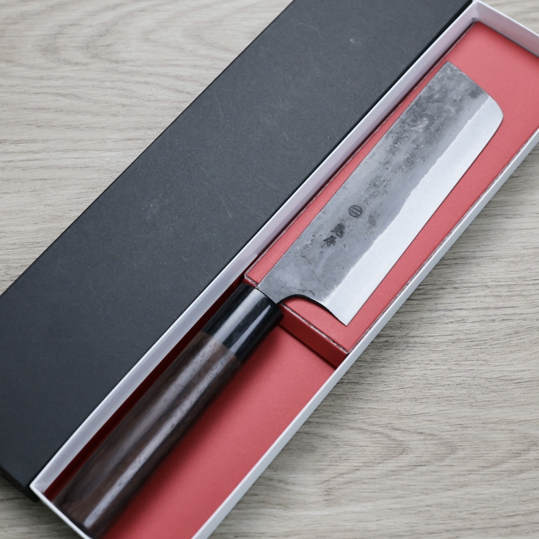 鬼尋 菜切 135mm 白紙1號鋼 黑打