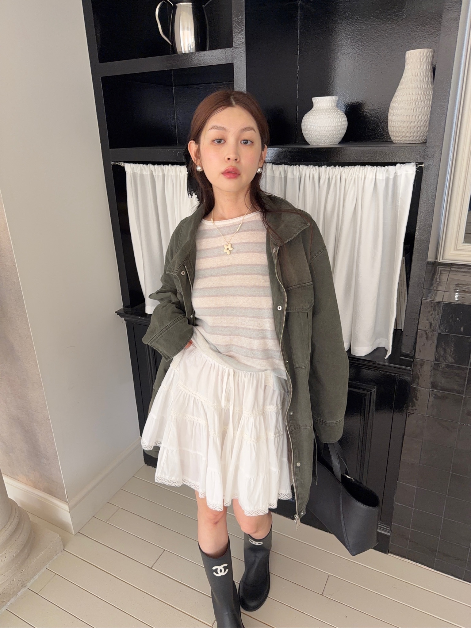 A70/洛可可風蕾絲短裙