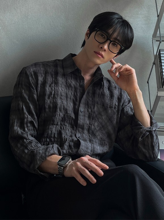 褶皺經典格紋襯衫