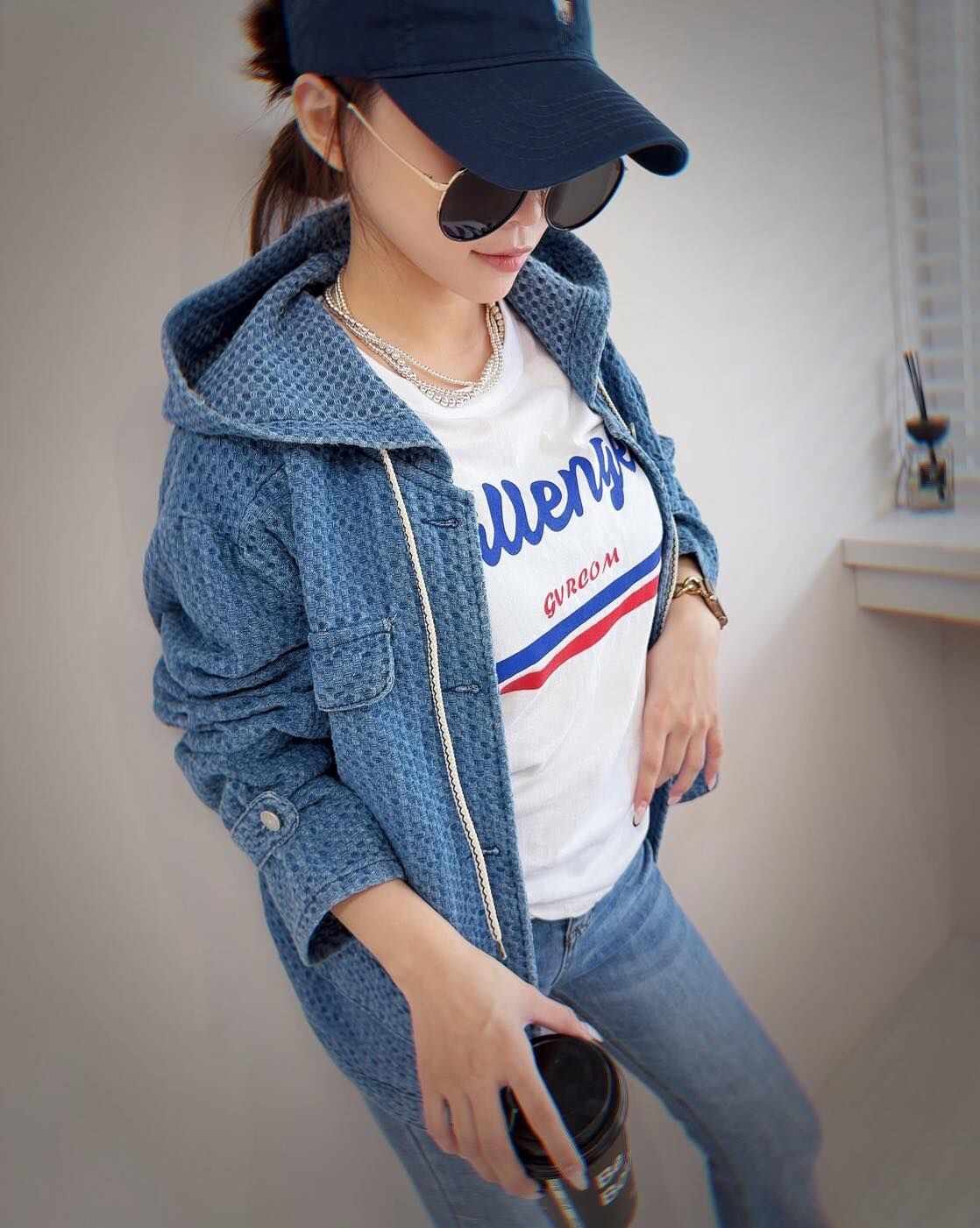 【愛不釋手的小香風牛仔連帽罩衫】（預購）