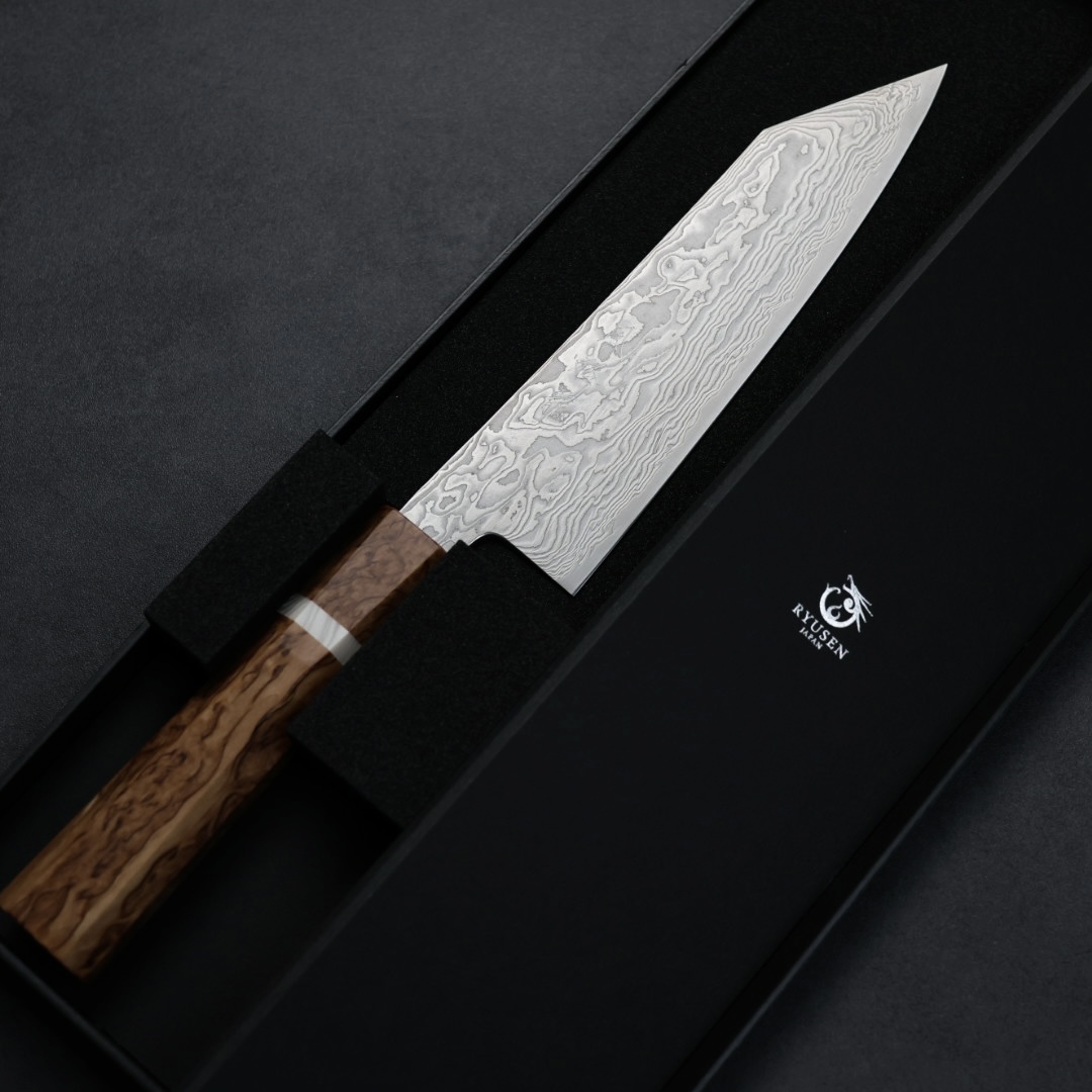 龍泉刃物 風格龍 改 三德 170mm ATS314鋼 63層大馬士革