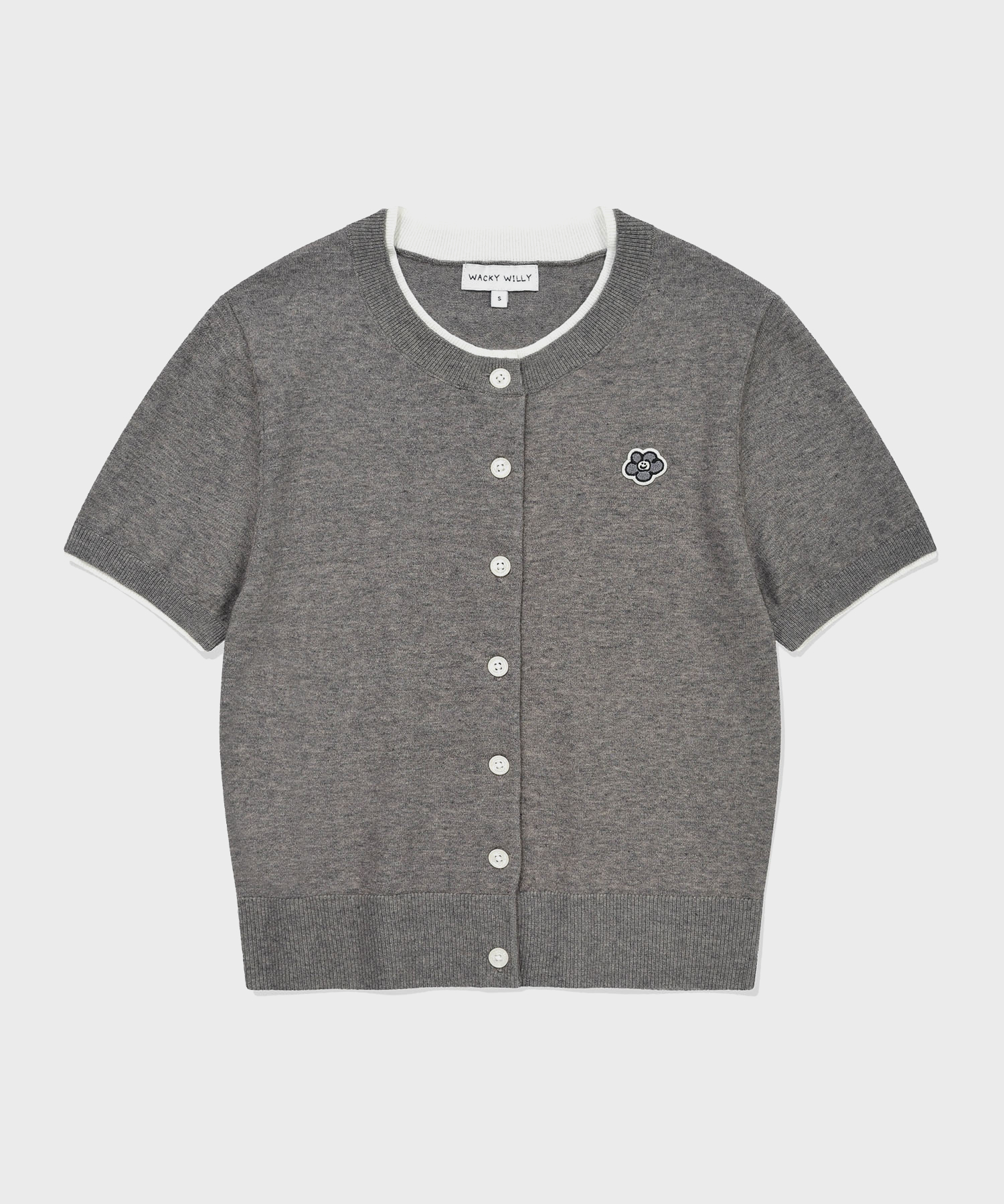 【入LIVECODE一件減至$408😱🔥！】【WACKY WILLY春夏開季🔥】Women's Lily Wappen Round Neck Short Sleeve Cardigan(3 Colors)