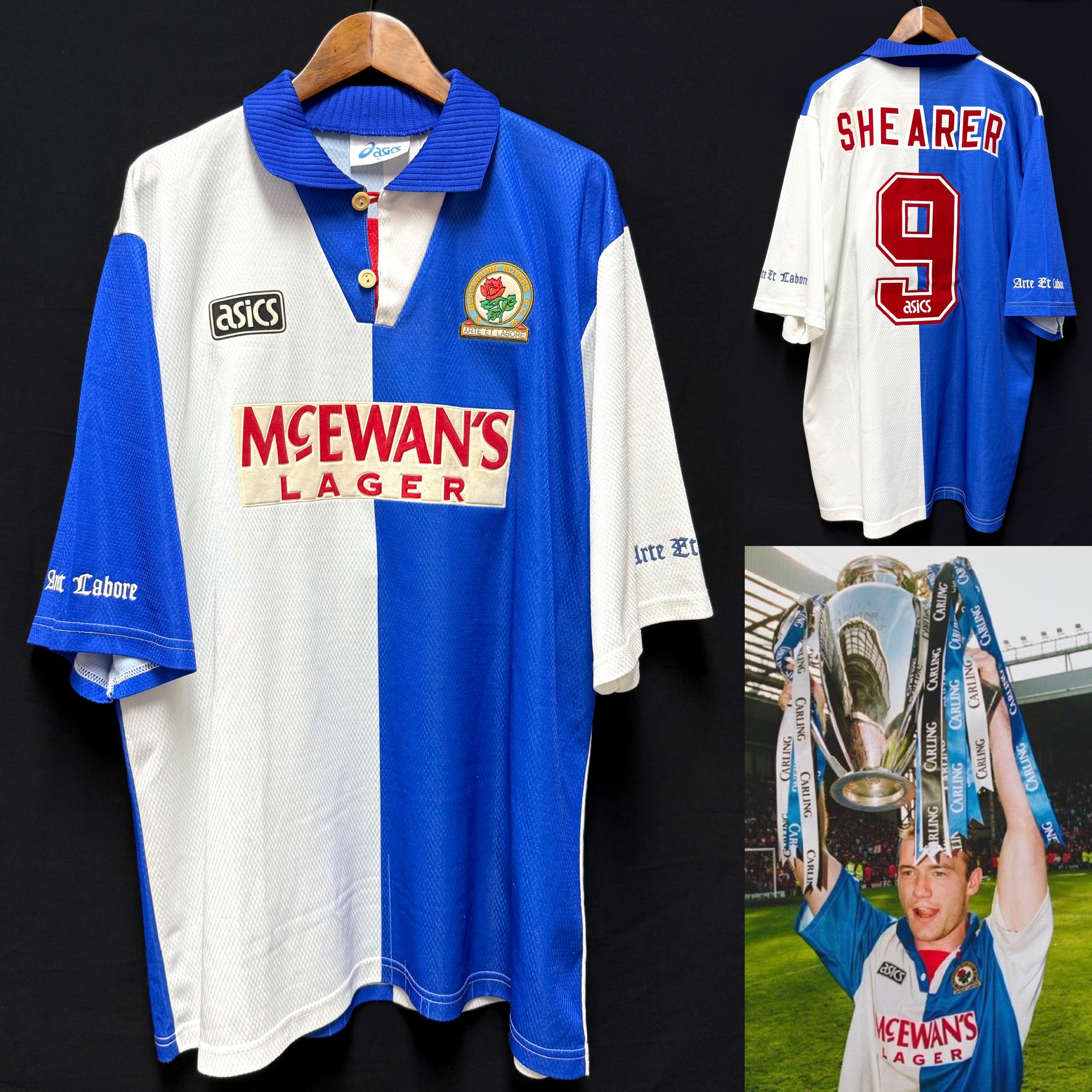 Blackburn Rovers 1994-1995 Asics Home Shirt #9 SHEARER