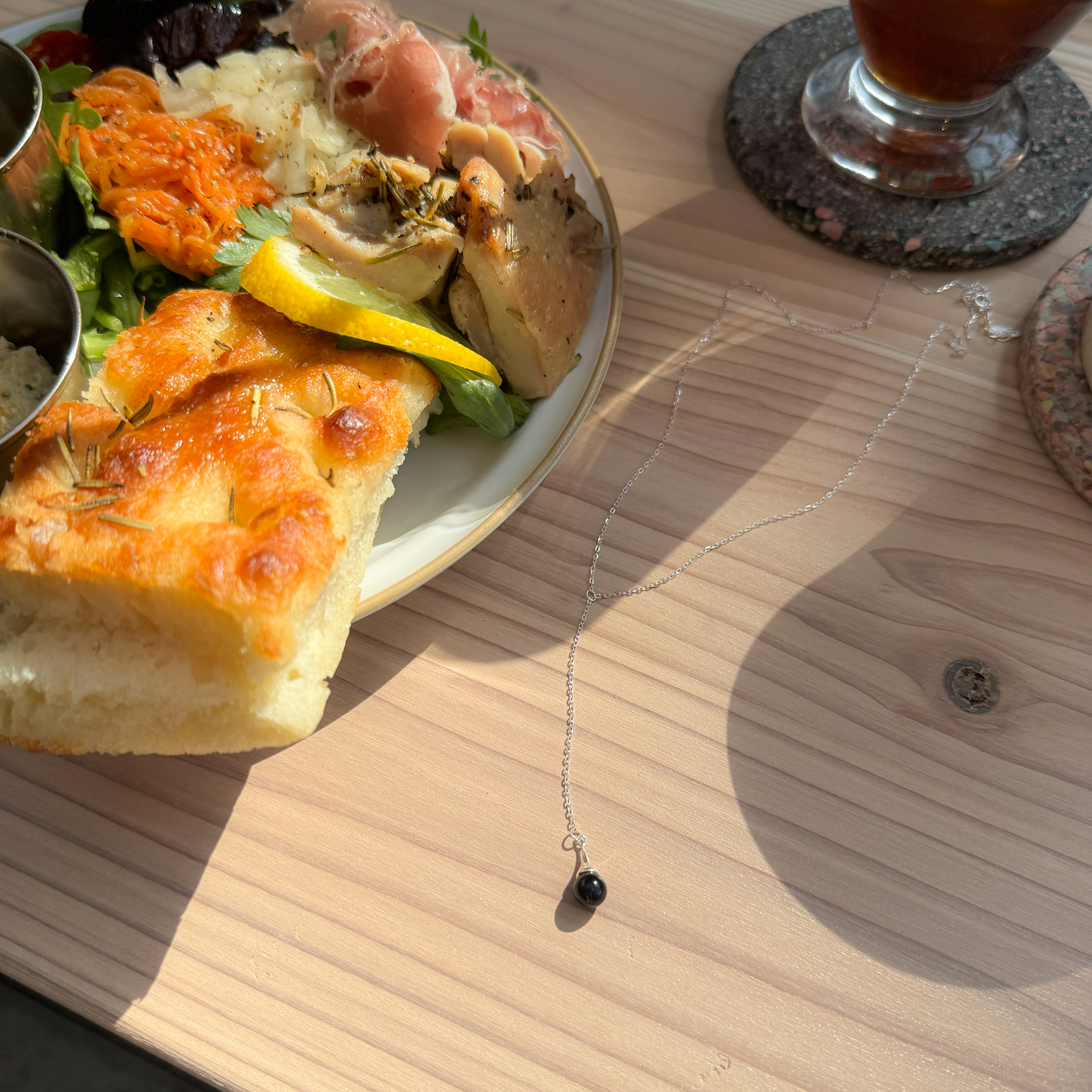 925伸縮吊鏈波波純銀頸鏈