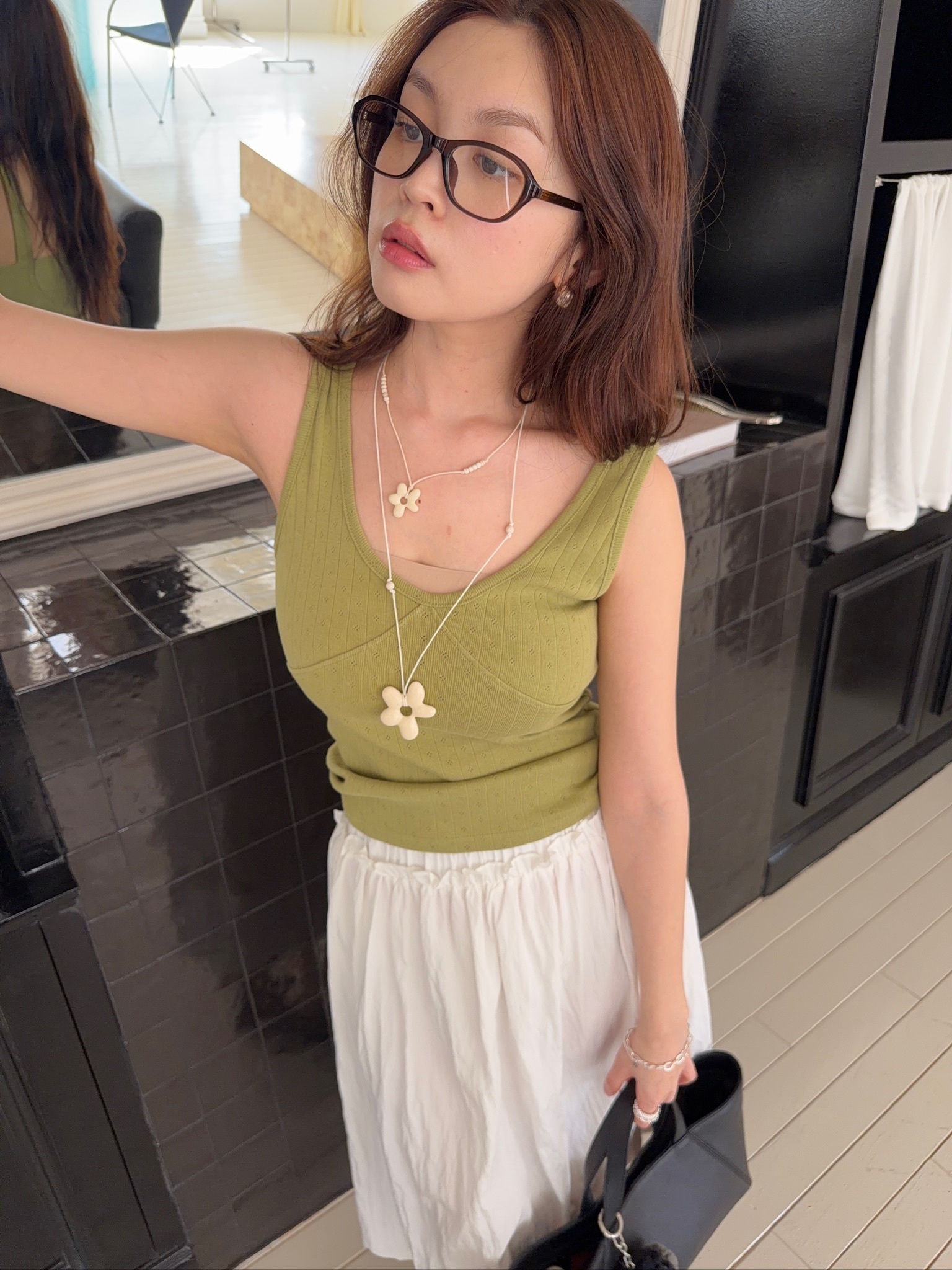 A92/大朵花花長項鍊