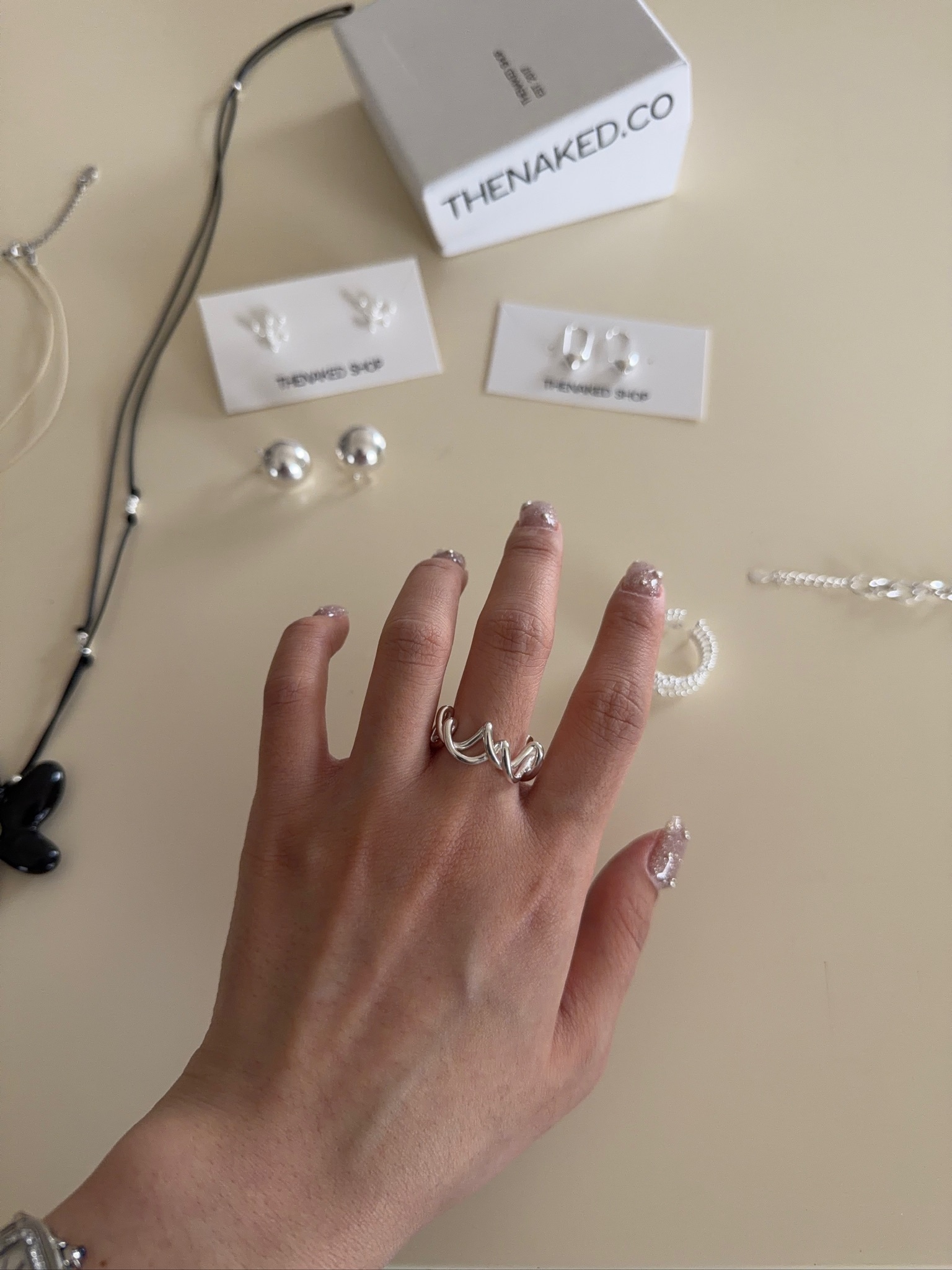 A101/盤盤纏繞線條純銀戒指