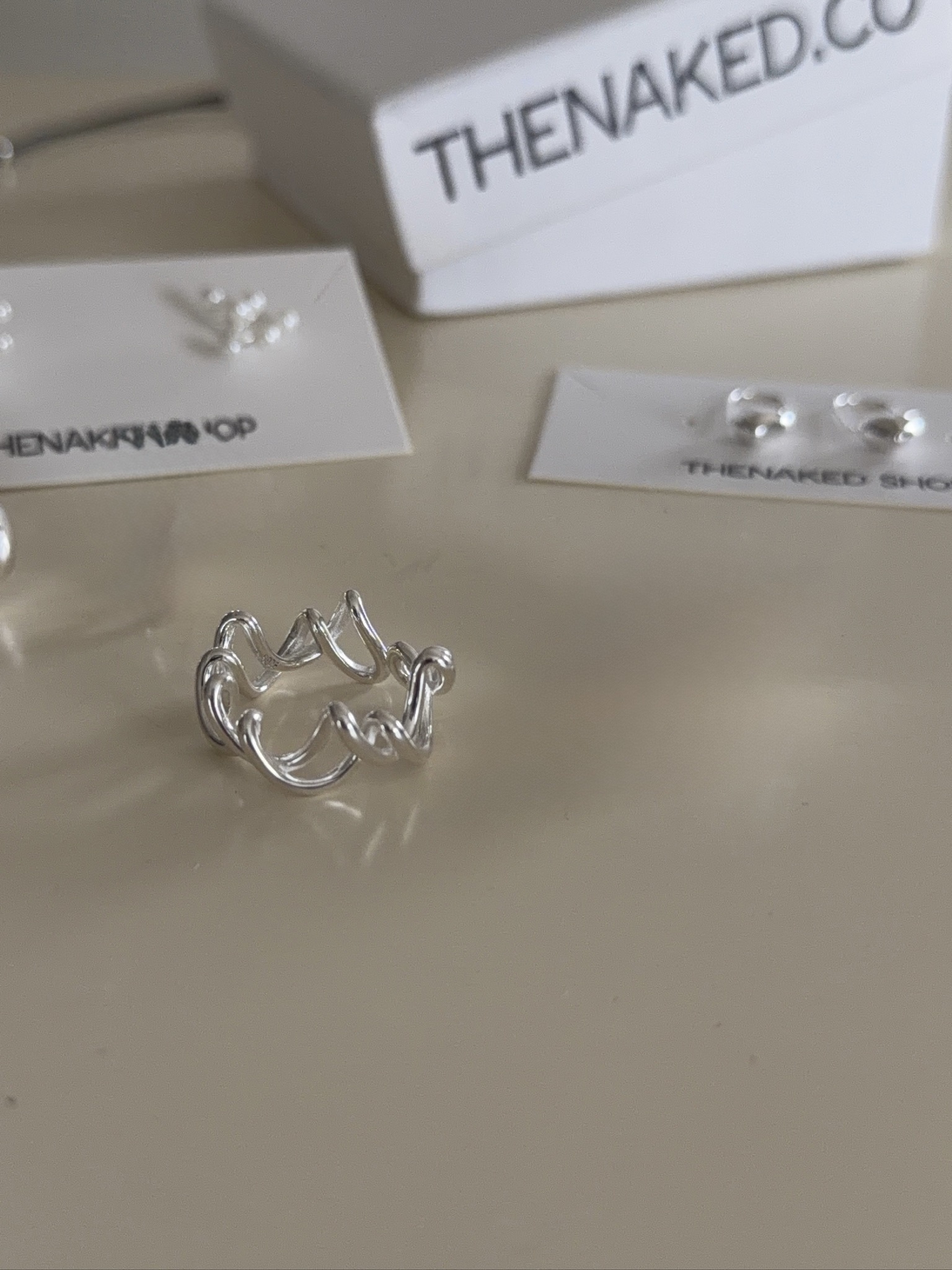 A101/盤盤纏繞線條純銀戒指