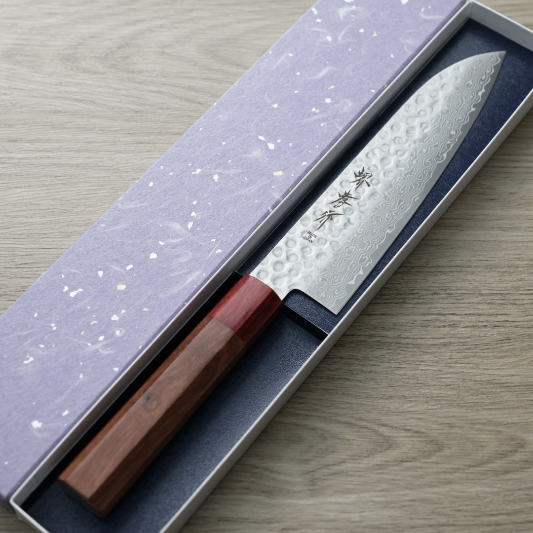 堺孝行 和三德 180mm AUS10鋼 45層鎚目大馬士革