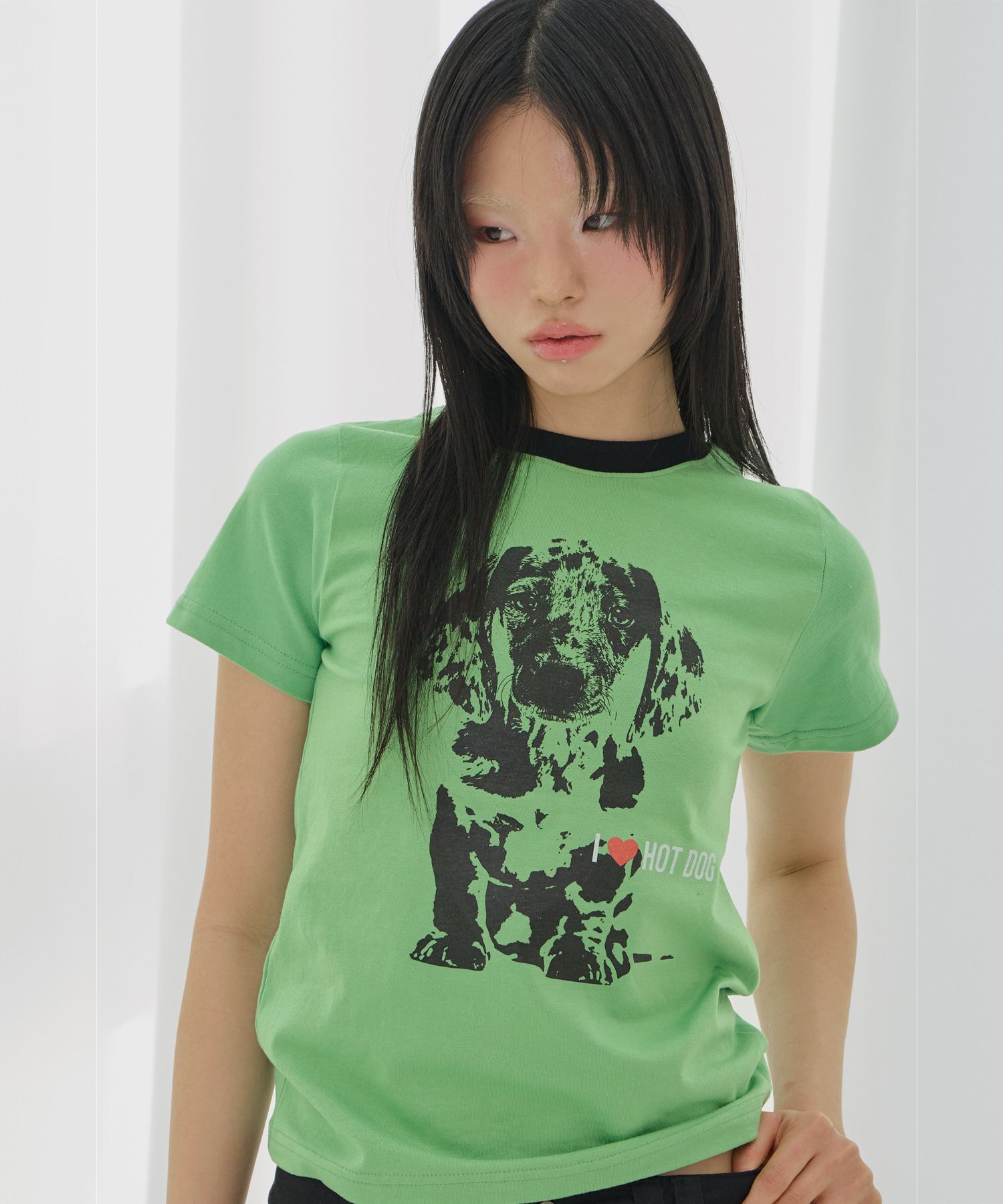 FANCY CLUB I Love Hotdog 趣味短袖T恤（綠色） F26QB053GN