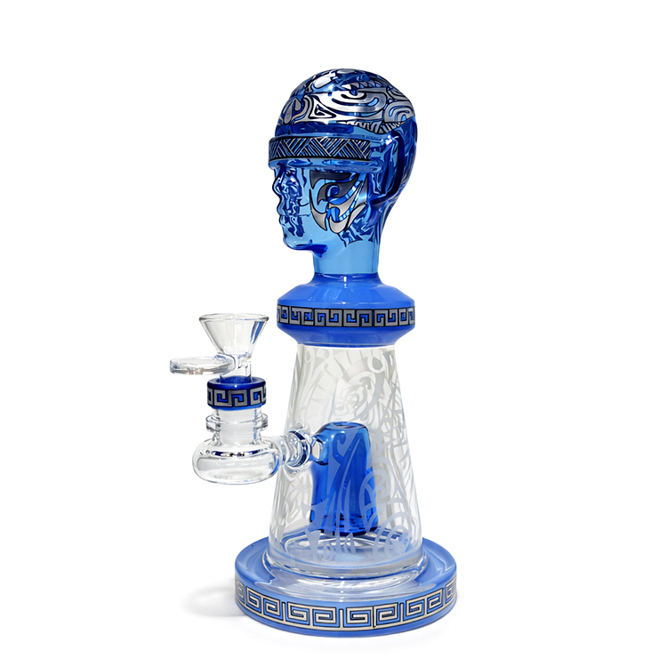 SWP124 Ancient Egypt Head Glass Bong 埃及頭像玻璃水煙壺(21 CM)