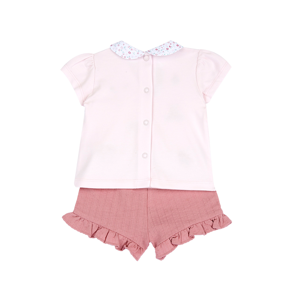 花園派對-花朵領繡圖短袖套裝