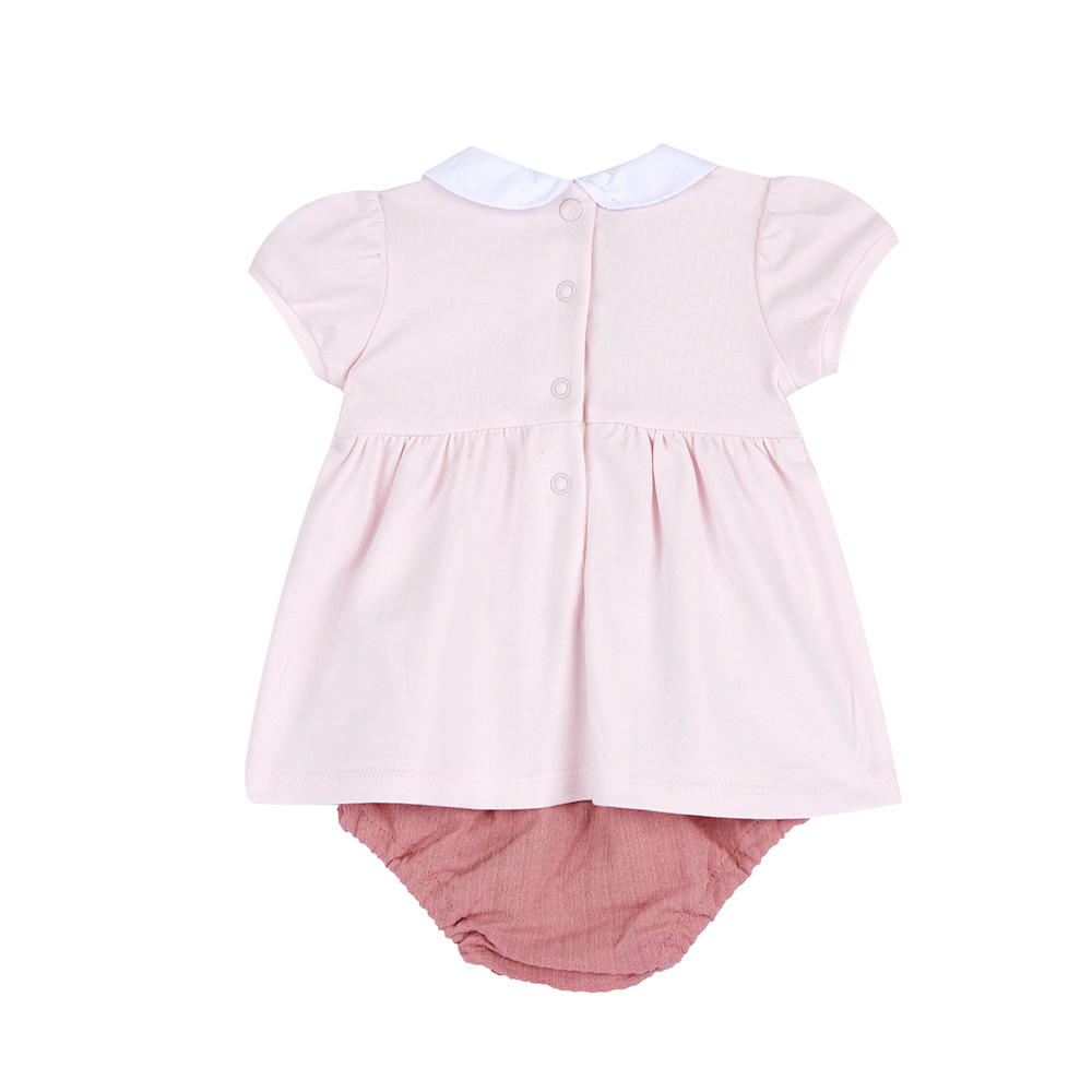 花園派對-短袖洋裝式套裝(+包屁褲)