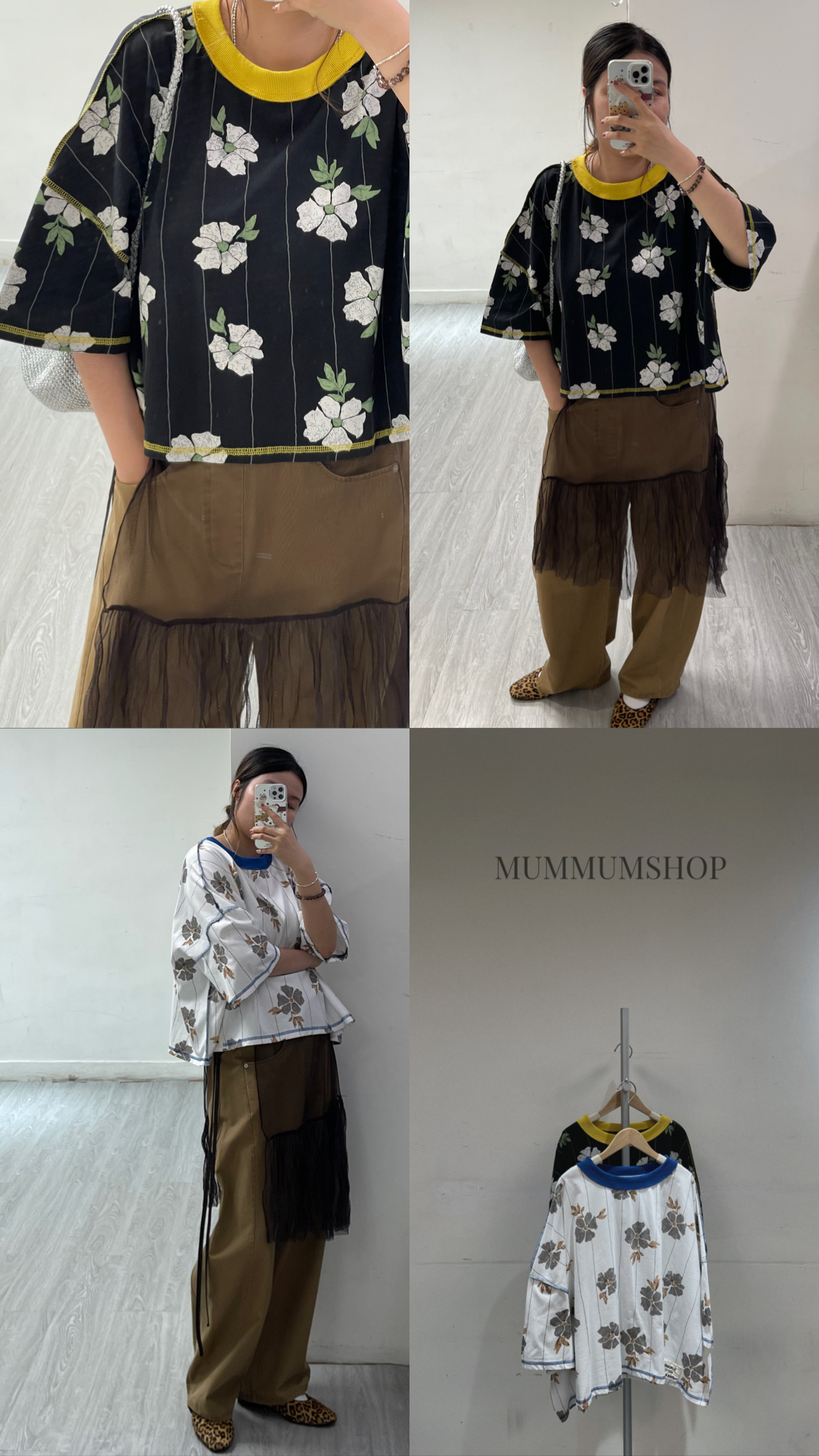 0213252a/復古印花線條闊身短袖　66/66/21