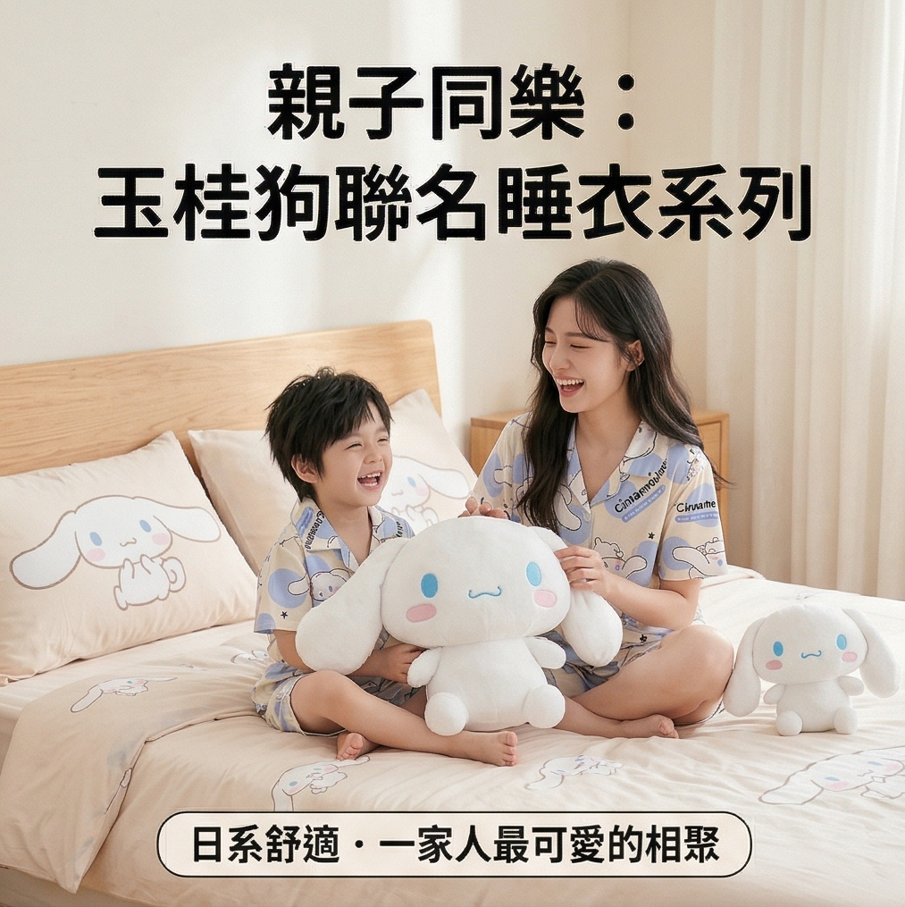 【玉桂狗】喜拿藍波點開襟套裝（親子款）