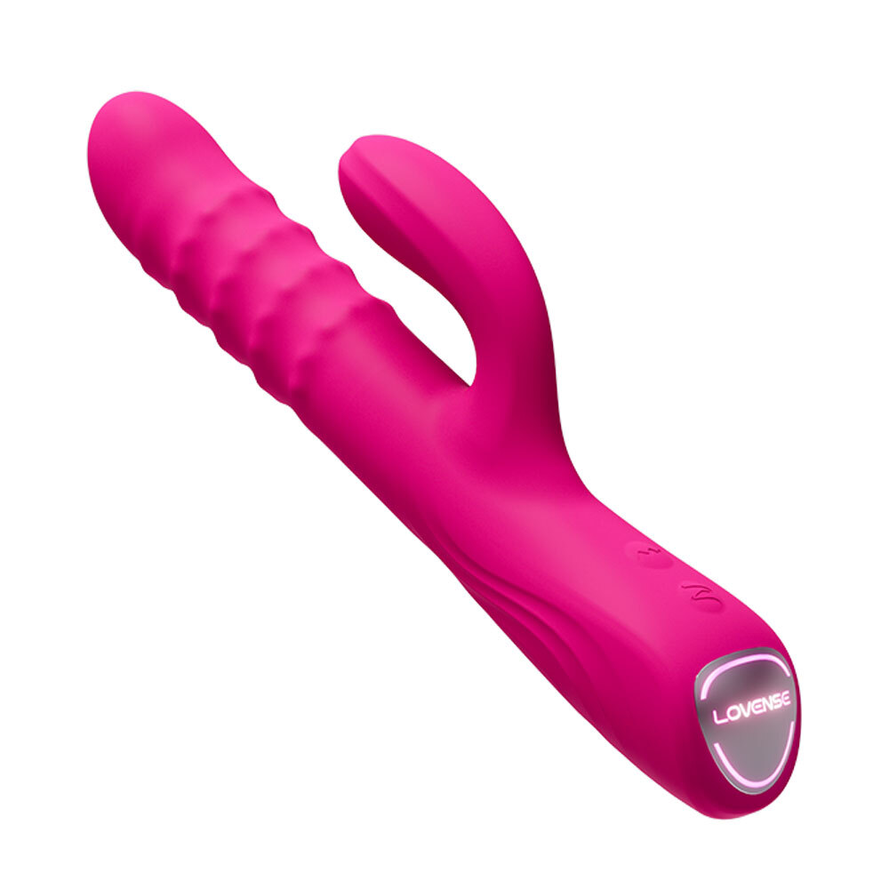 Lovense Velvo 旋轉G點刺激頭&波浪滾珠兔仔按摩棒 - 粉色
