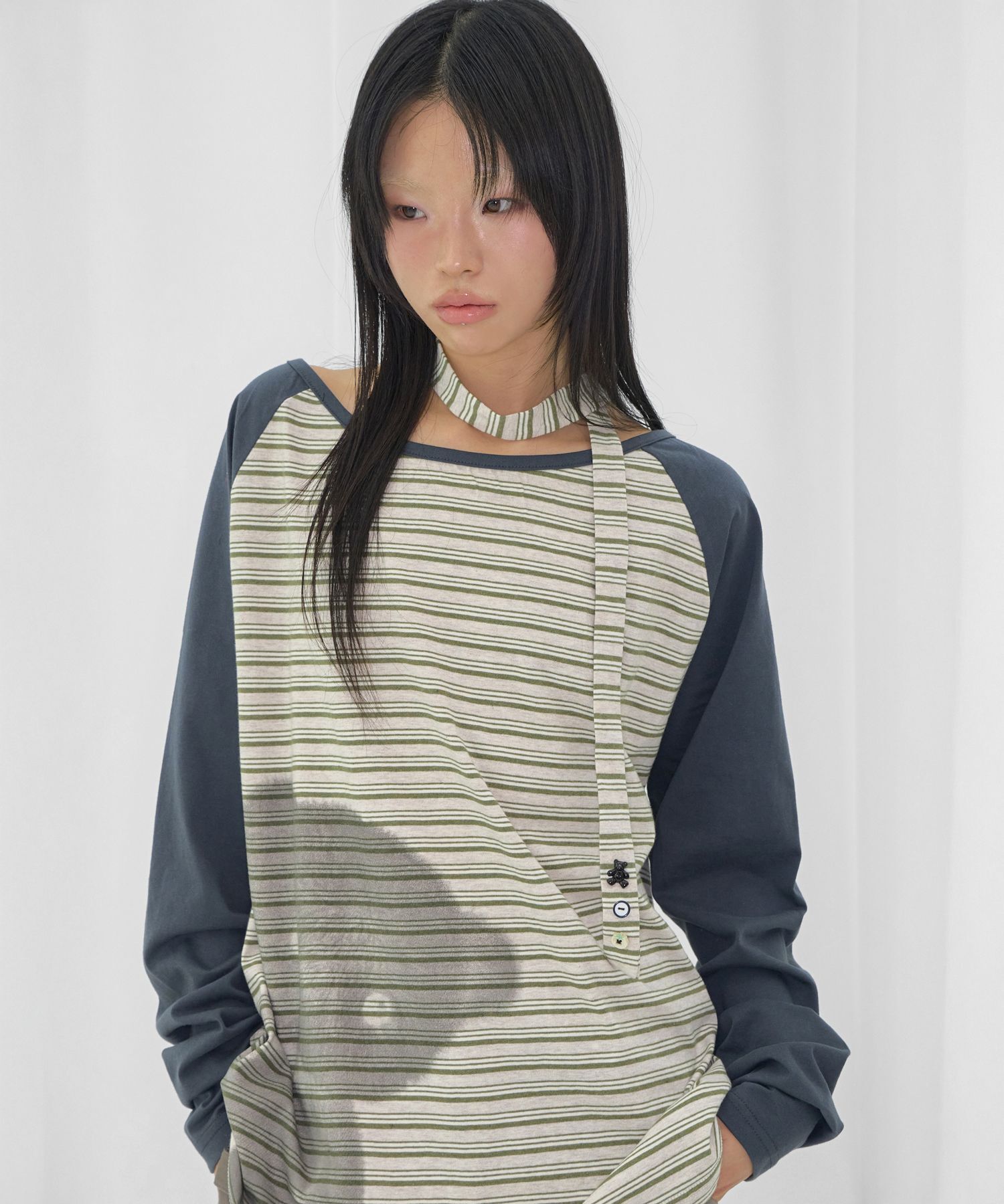 FANCY CLUB My Bear 露肩上衣 (綠色) F26QB043GN