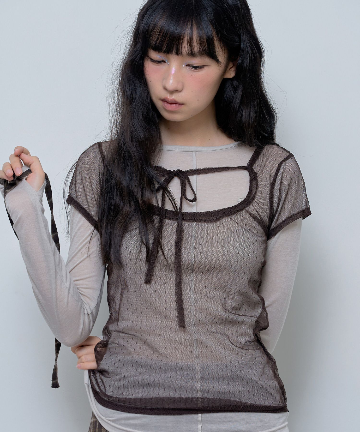 FANCY CLUB 3-Way 點點層次長袖上衣 F24ZB071BG