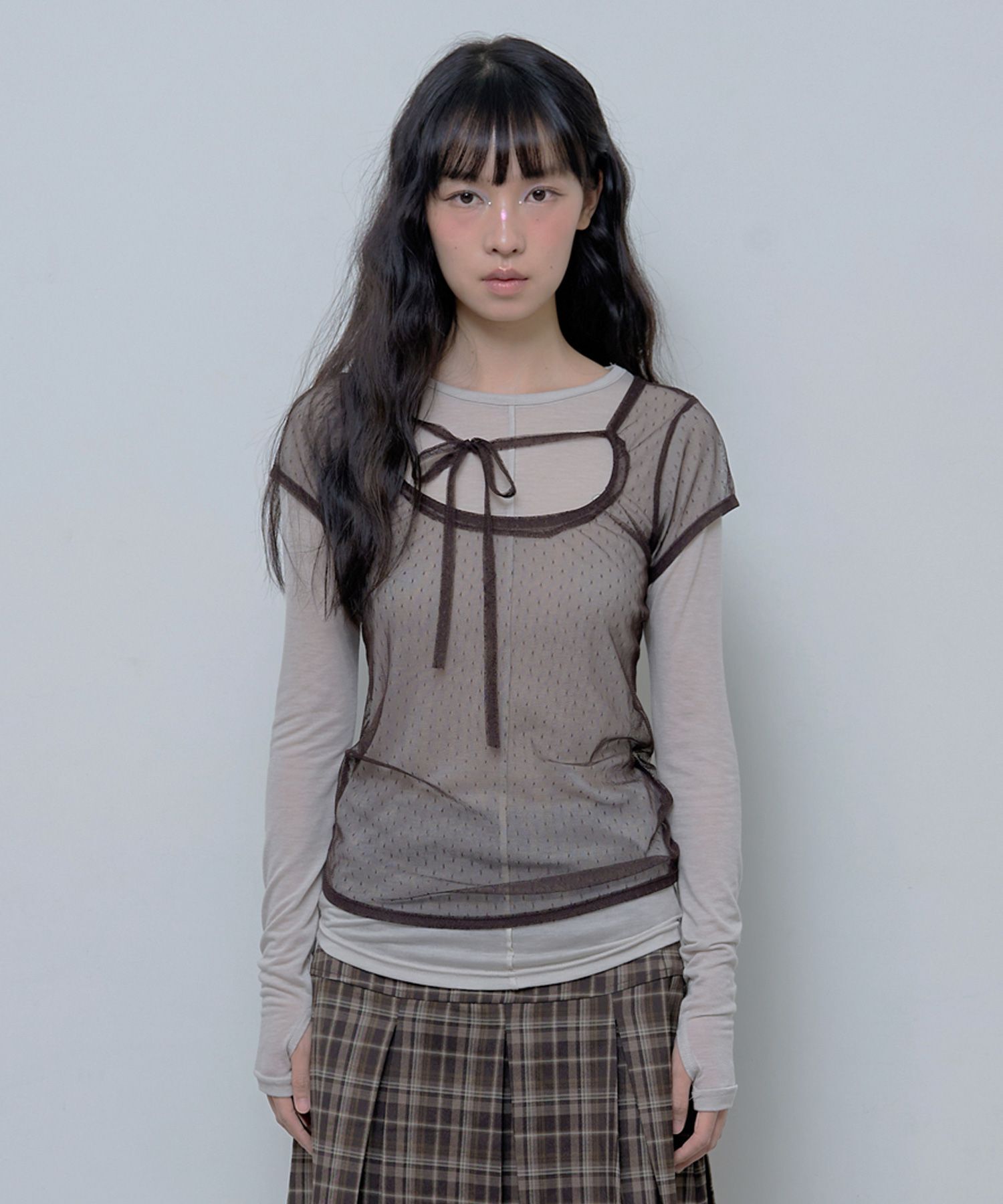 FANCY CLUB 3-Way 點點層次長袖上衣 F24ZB071BG