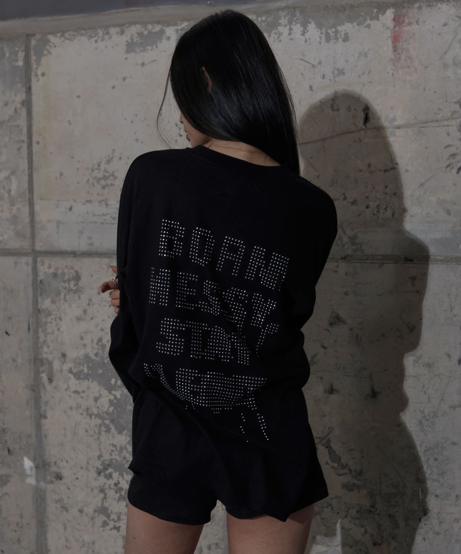 FANCY CLUB FF 字母長袖上衣 F25ZB022BK