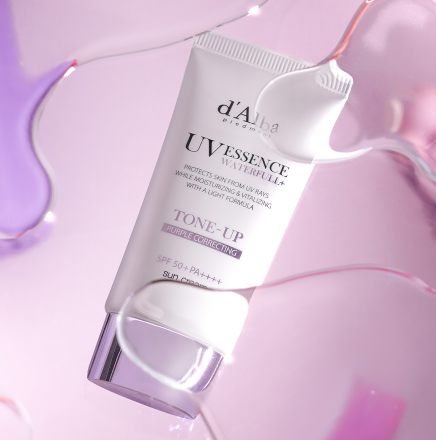 【入LIVECODE享直播限定最抵價！多買多減🔥】【d'Alba品牌方邀請✨弘大封館 X 超正獨家優惠】Waterfull Tone-up Sun Cream 黃氣BYEBYE！打造水潤亮白肌膚紫色防囇 (Purple) 50ml