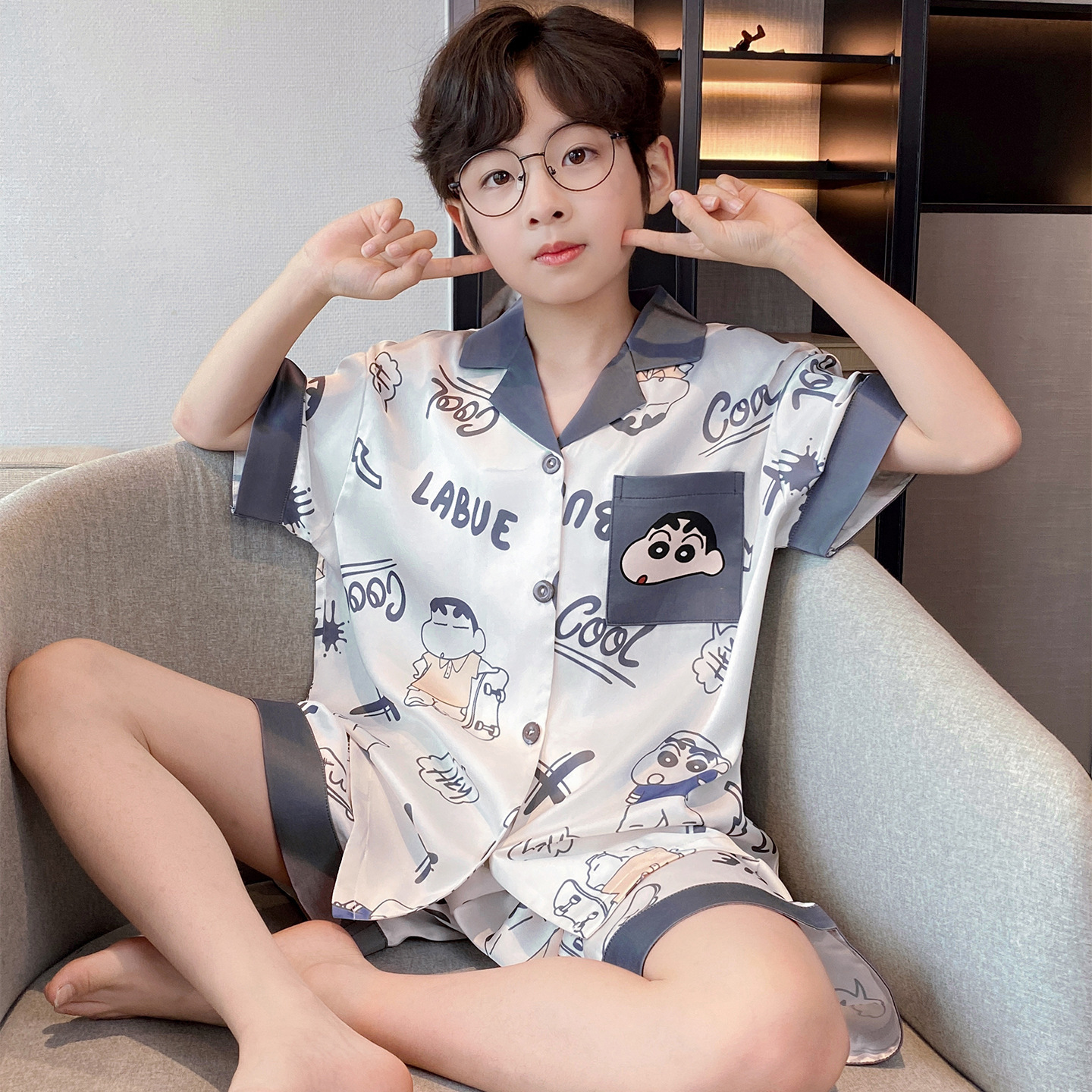 【蠟筆小新】塗鴉潮睡衣套裝（親子款）