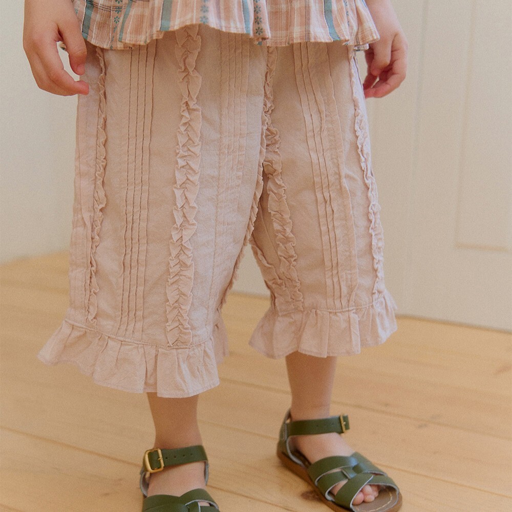 90-130 AM 設計師褶邊荷葉褲 2色