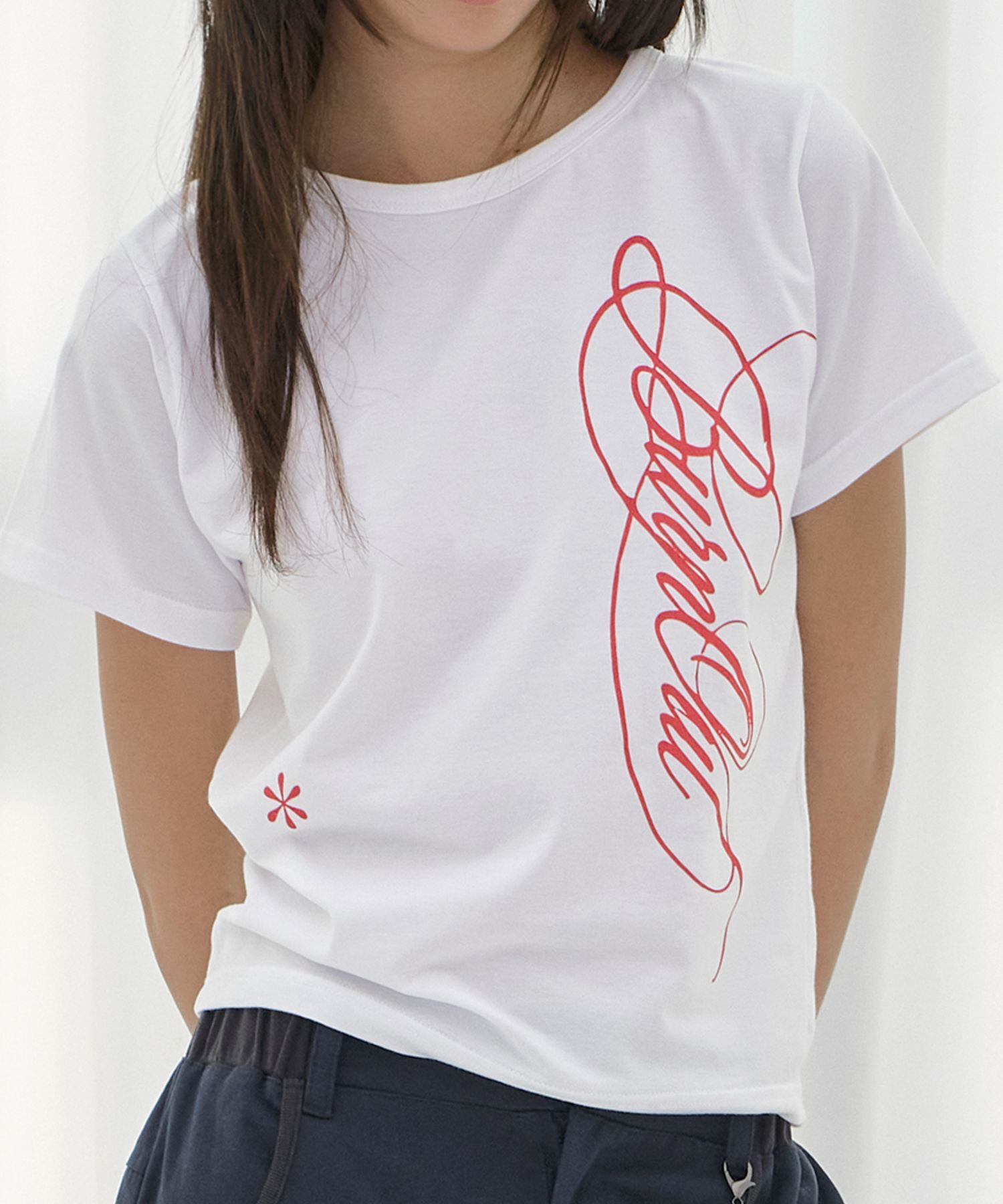 FANCY CLUB 燃葉印花T恤 白色 F26QB060WH