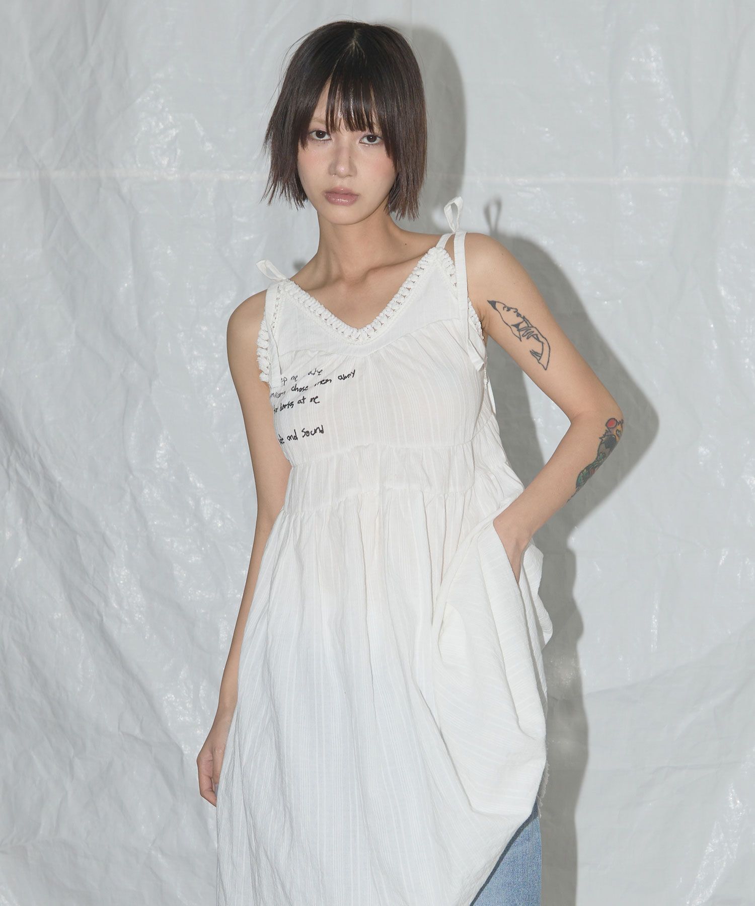 FANCY CLUB 薄紗洋裝 F25QD799WH