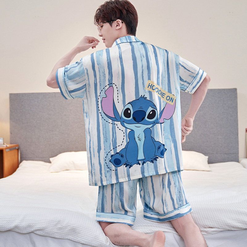 【史迪奇】藍調條紋睡衣套裝